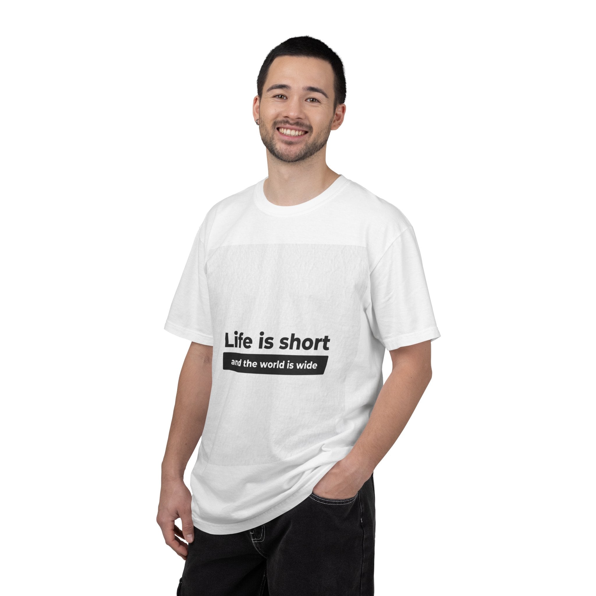 Life Is Short Travel T‑Shirt — "Life is short and the world is wide" Adventure Tee