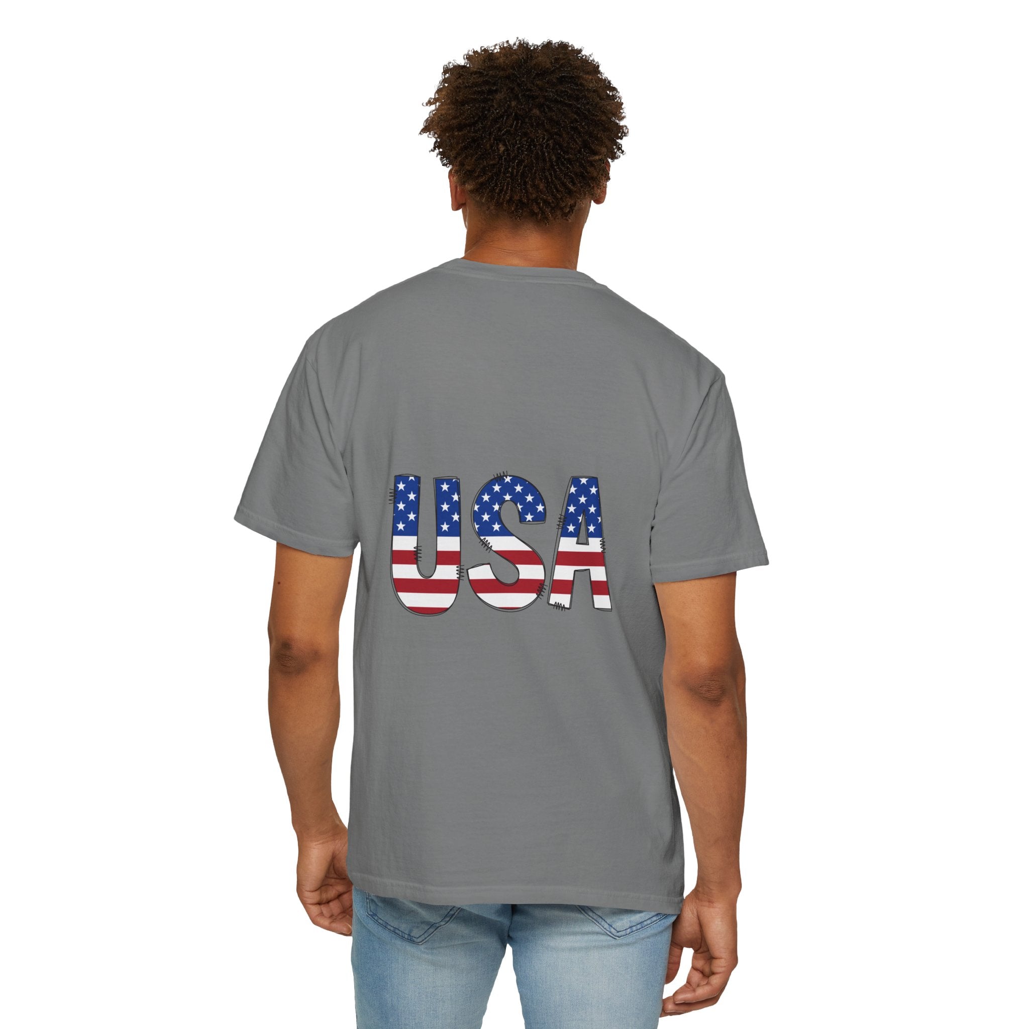 USA Flag Graphic T-Shirt — Patriotic Fourth of July Tee