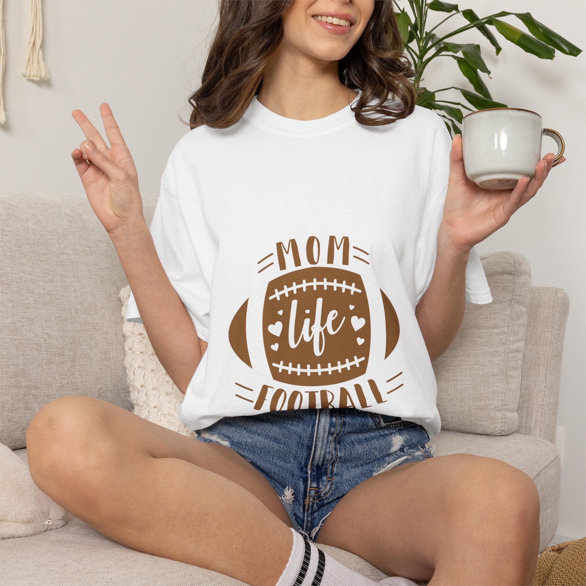 Football Mom T-Shirt - "Mom Life Football" Graphic Tee