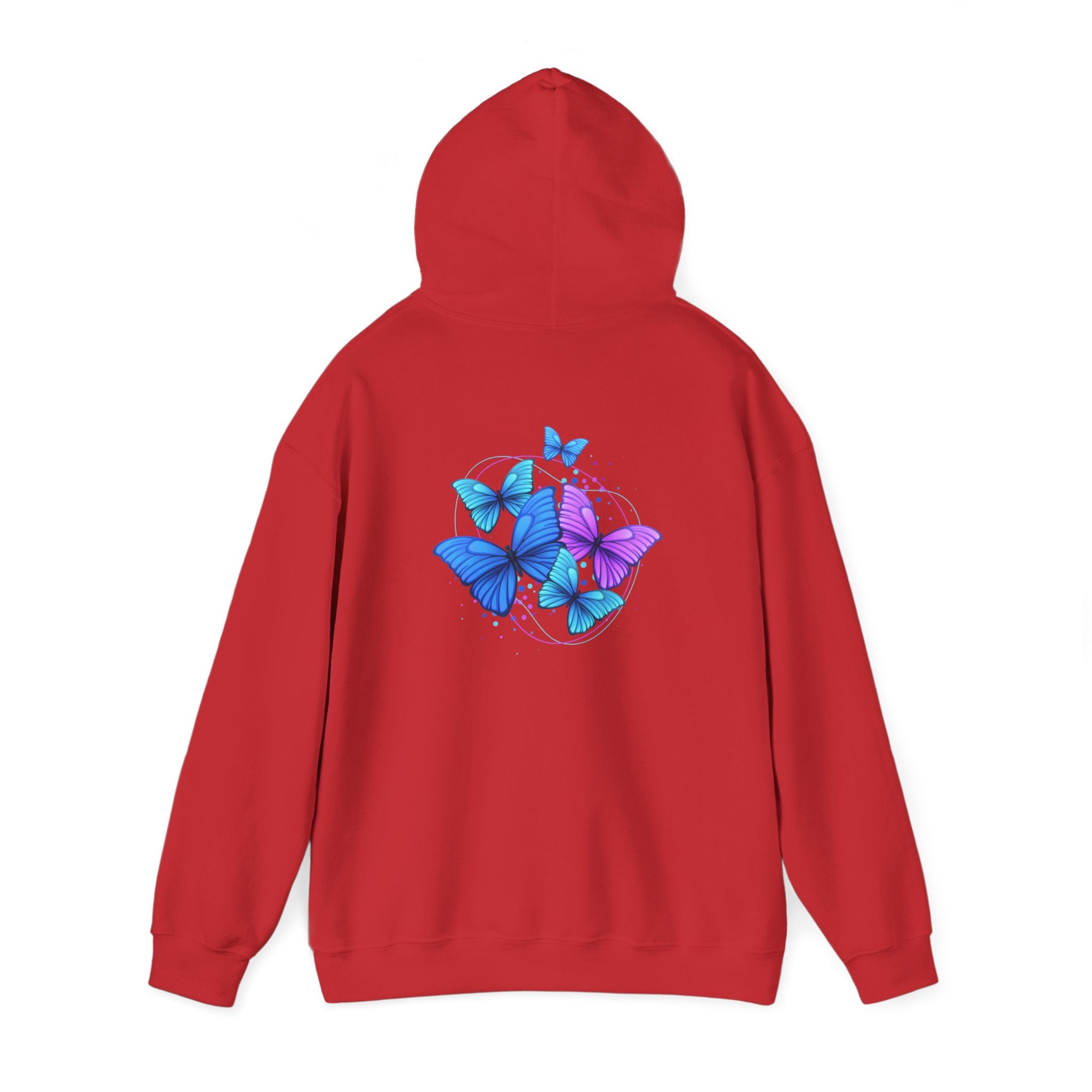 Butterfly Cluster Hoodie – Blue & Purple Butterfly Graphic Sweatshirt