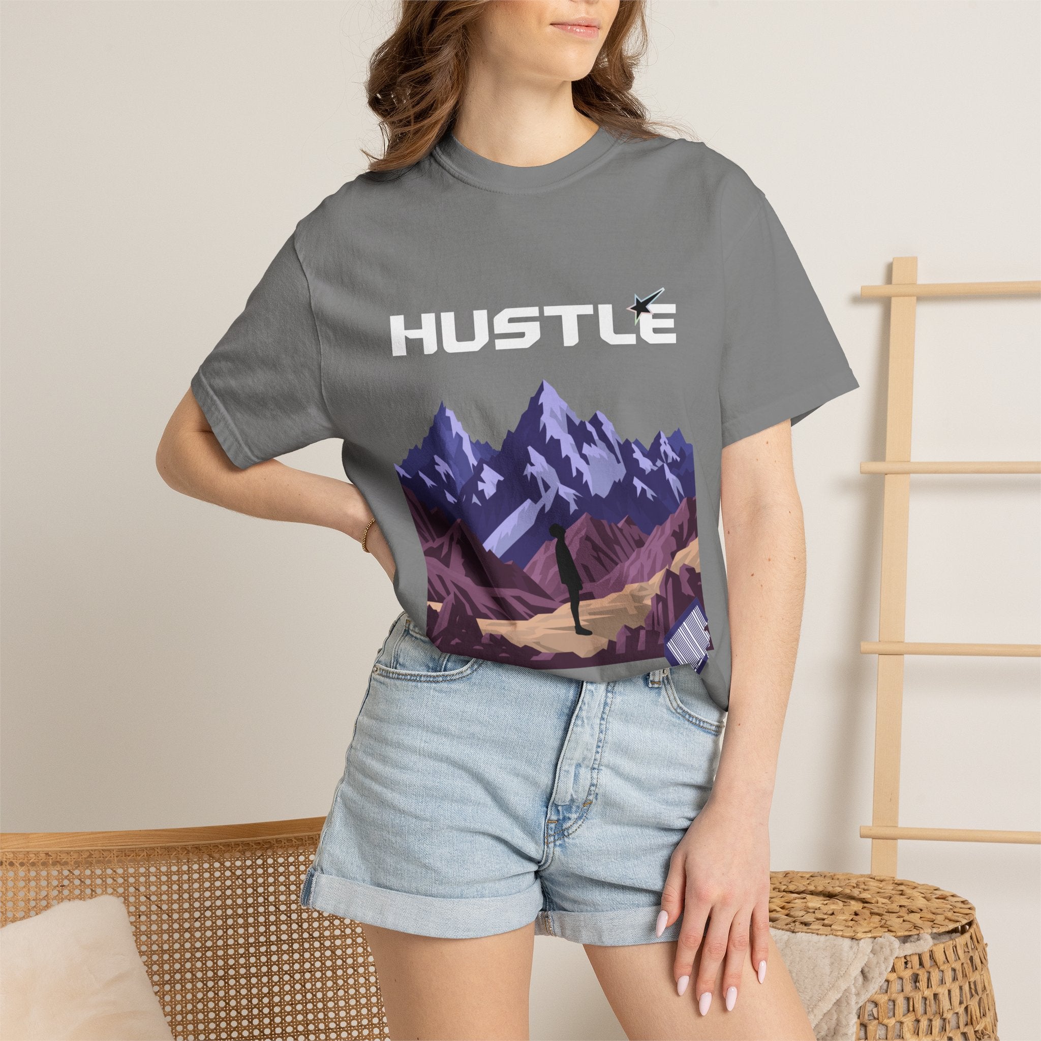 Hustle Mountain T-Shirt — Adventure Motivational Graphic Tee