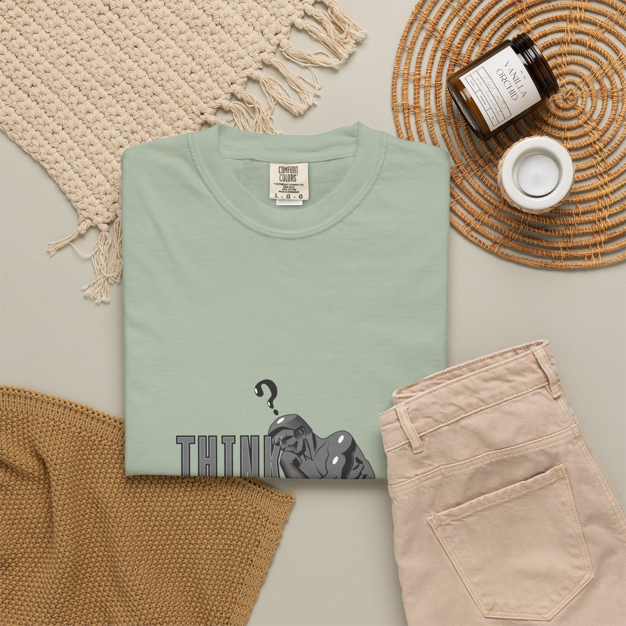 Think Big T-Shirt — Motivational Graphic Tee with Thinking Man Design