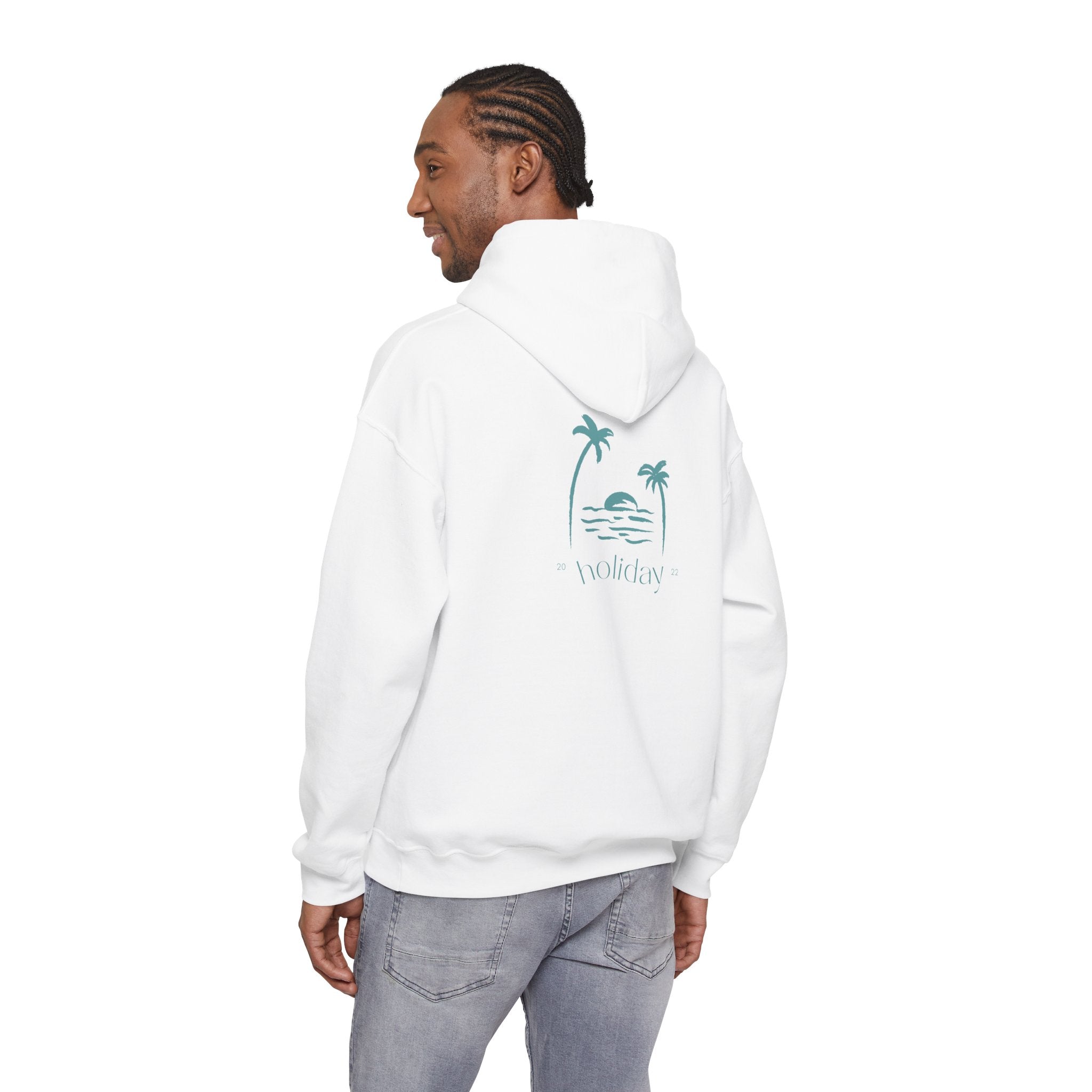 Sunset Palms Hoodie – Coastal 'Woke Up' Beach Sweatshirt