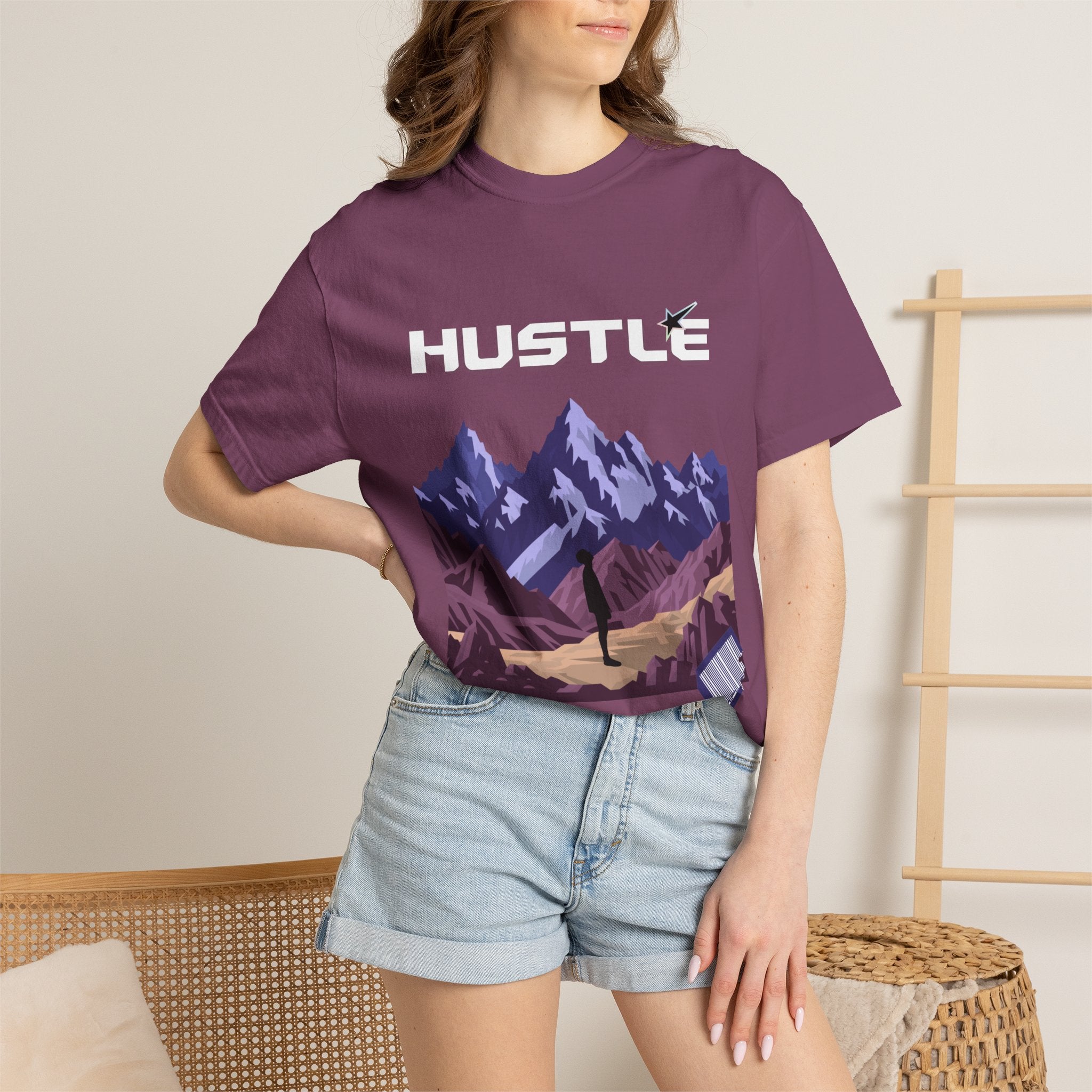 Hustle Mountain T-Shirt — Adventure Motivational Graphic Tee