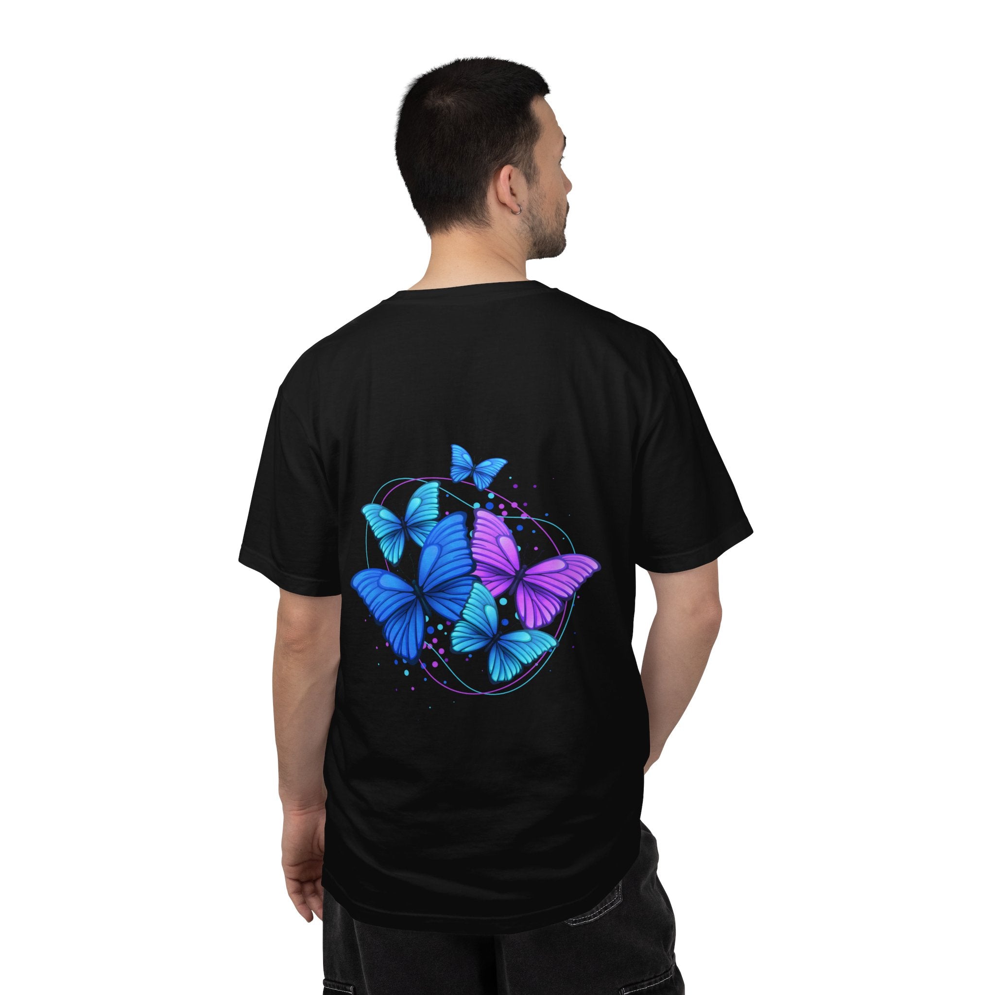 Butterfly Cluster T‑Shirt — Blue & Purple Wings Graphic Tee