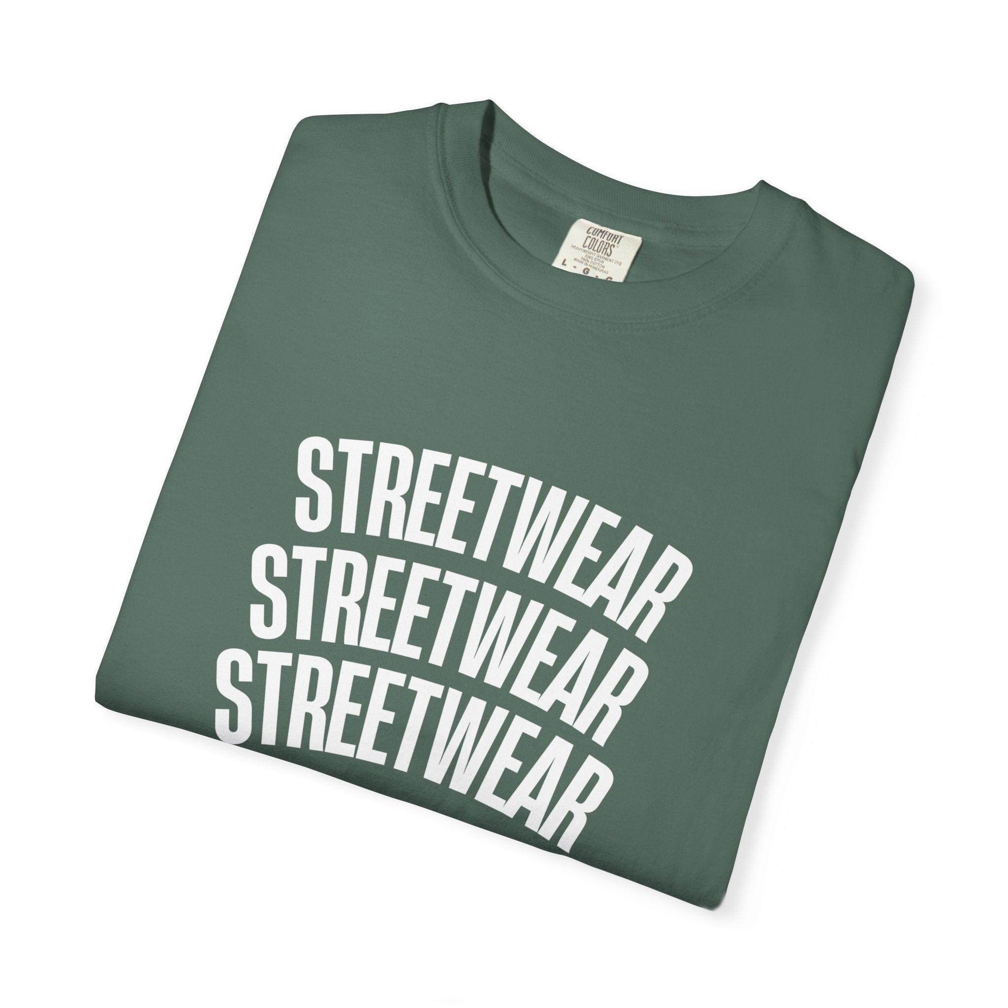 Streetwear Panther T‑Shirt — Graphic Garment-Dyed Tee with 'STREETWEAR' Text & Barcode