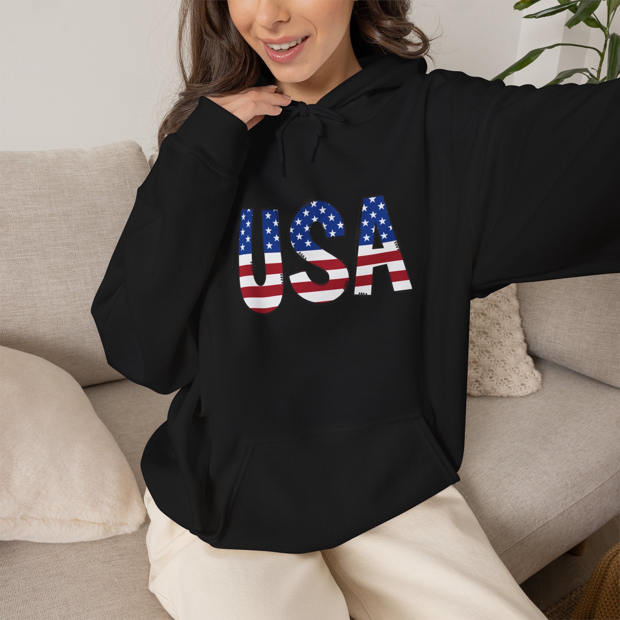 USA Flag Pullover Hoodie — Patriotic American Hoodie for 4th of July & Veterans Day