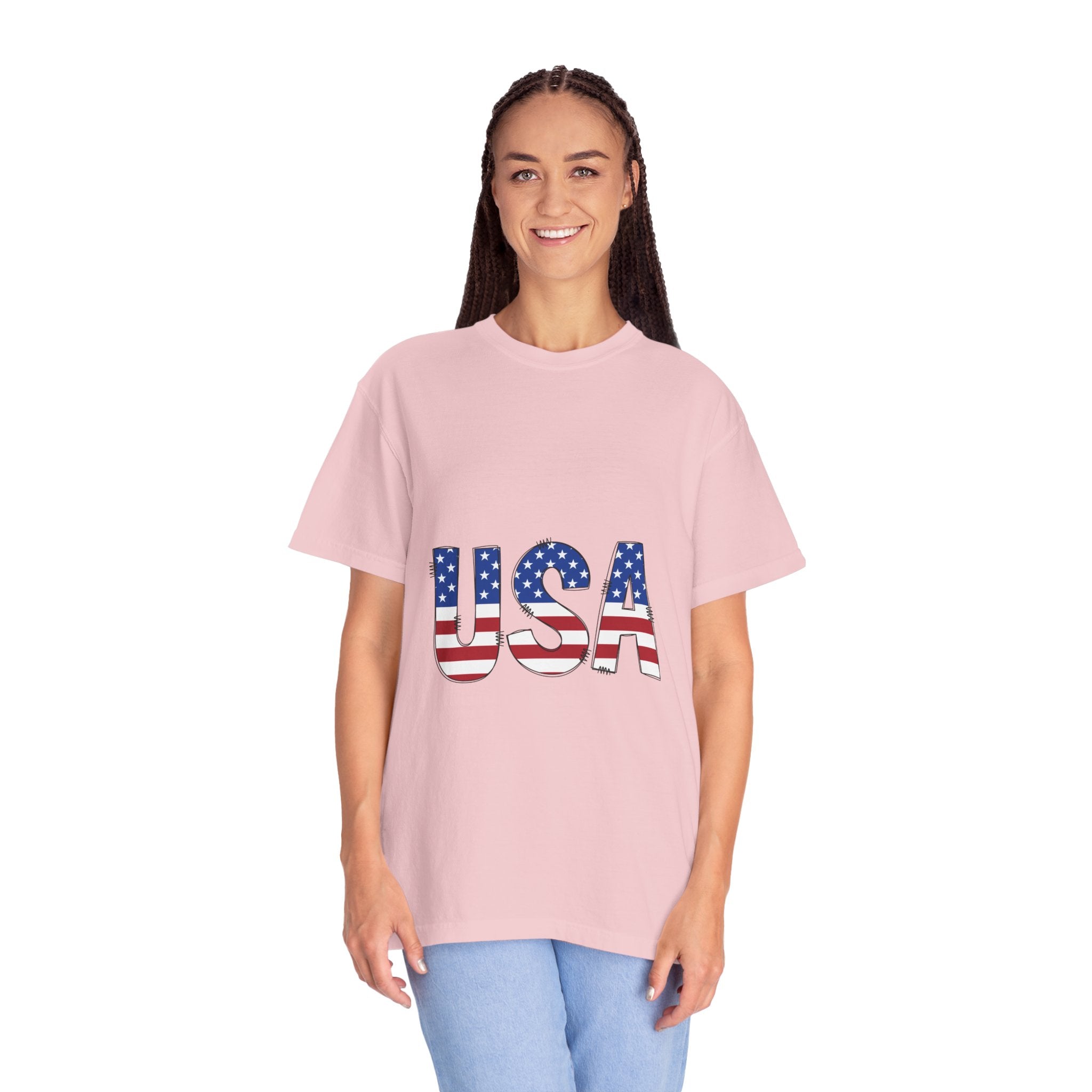 USA Flag Graphic T-Shirt — Patriotic Fourth of July Tee