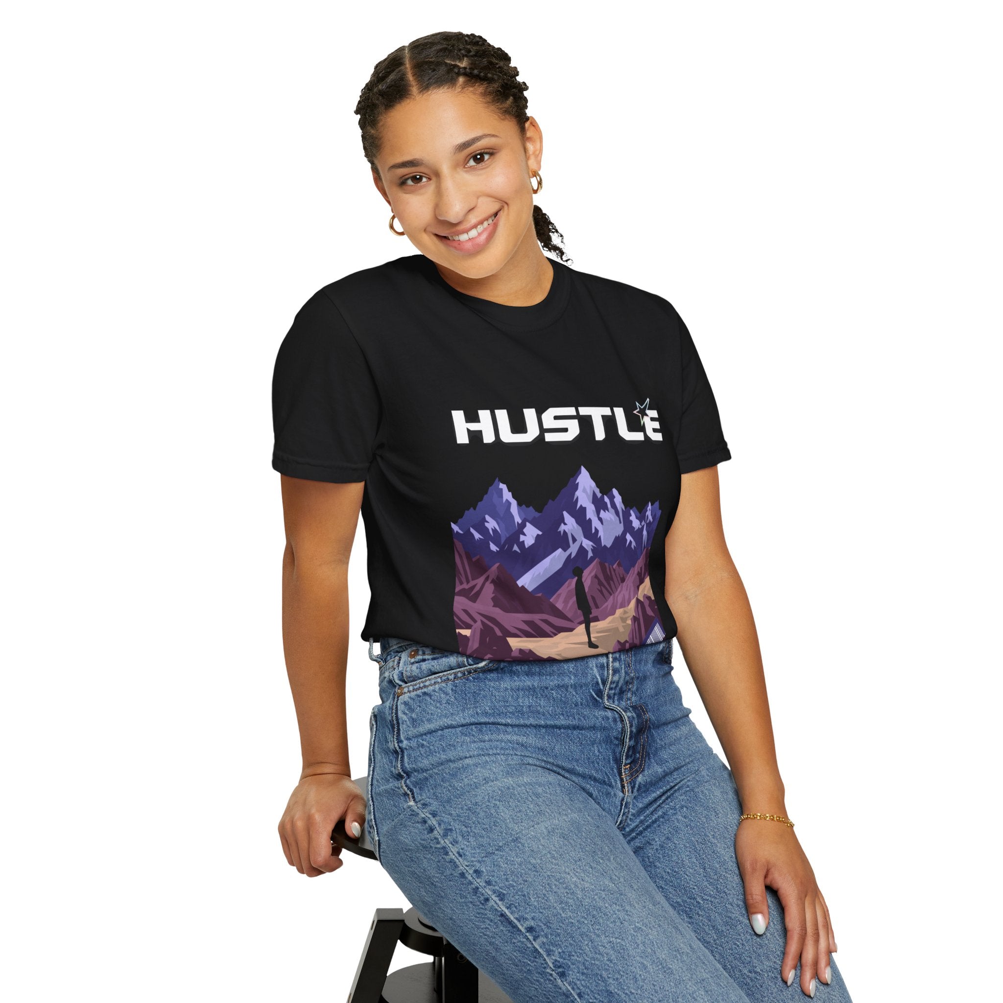 Hustle Mountain T-Shirt — Adventure Motivational Graphic Tee