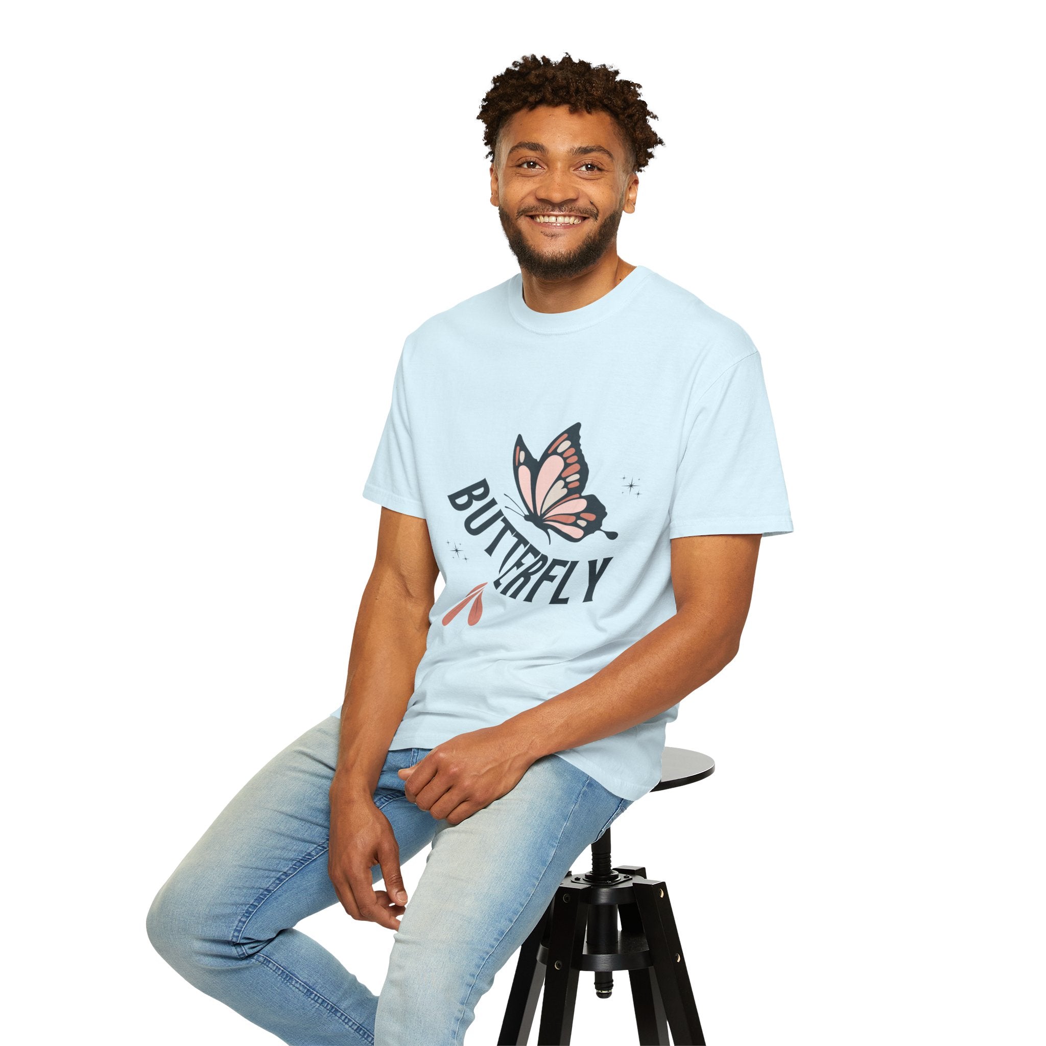 Butterfly Graphic T-Shirt — Pink Monarch Floral Tee