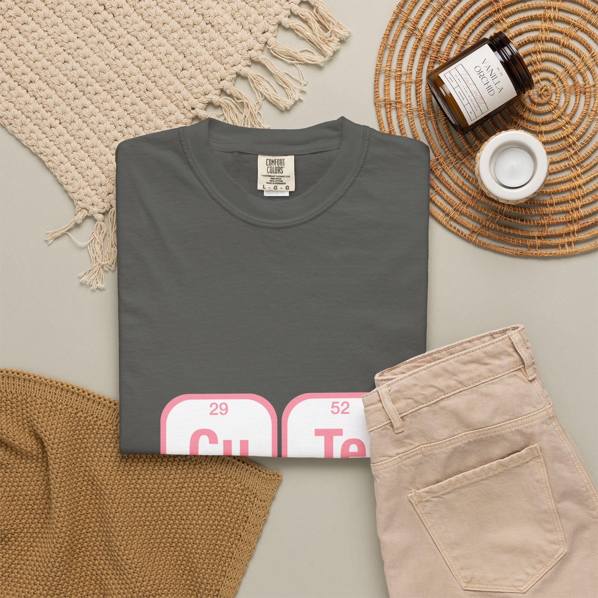 Cute Chemistry Tee — "Cu Te" Element Heart Graphic T-Shirt