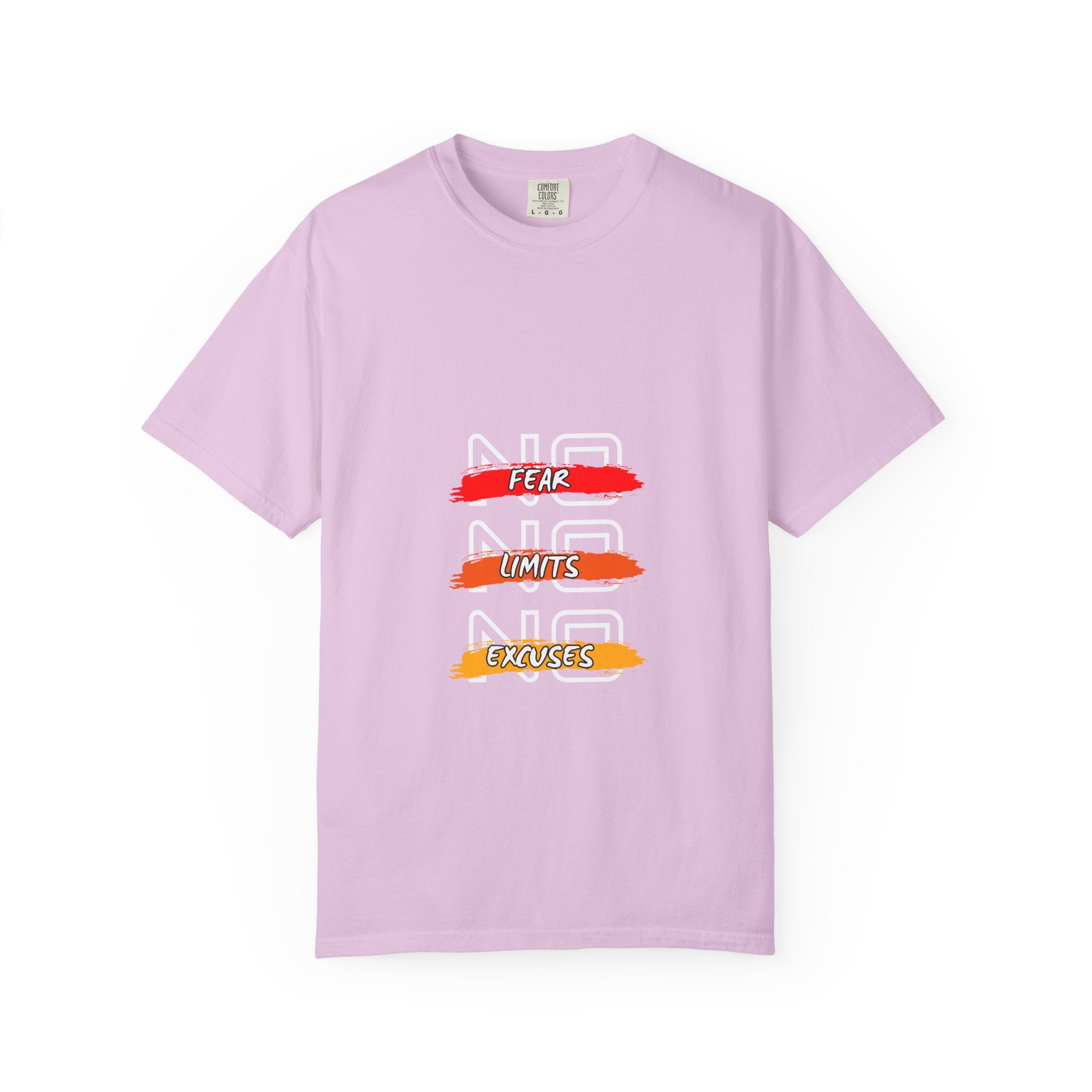 T-Shirt — "No Fear, No Limits, No Excuses" Motivational Graphic Tee
