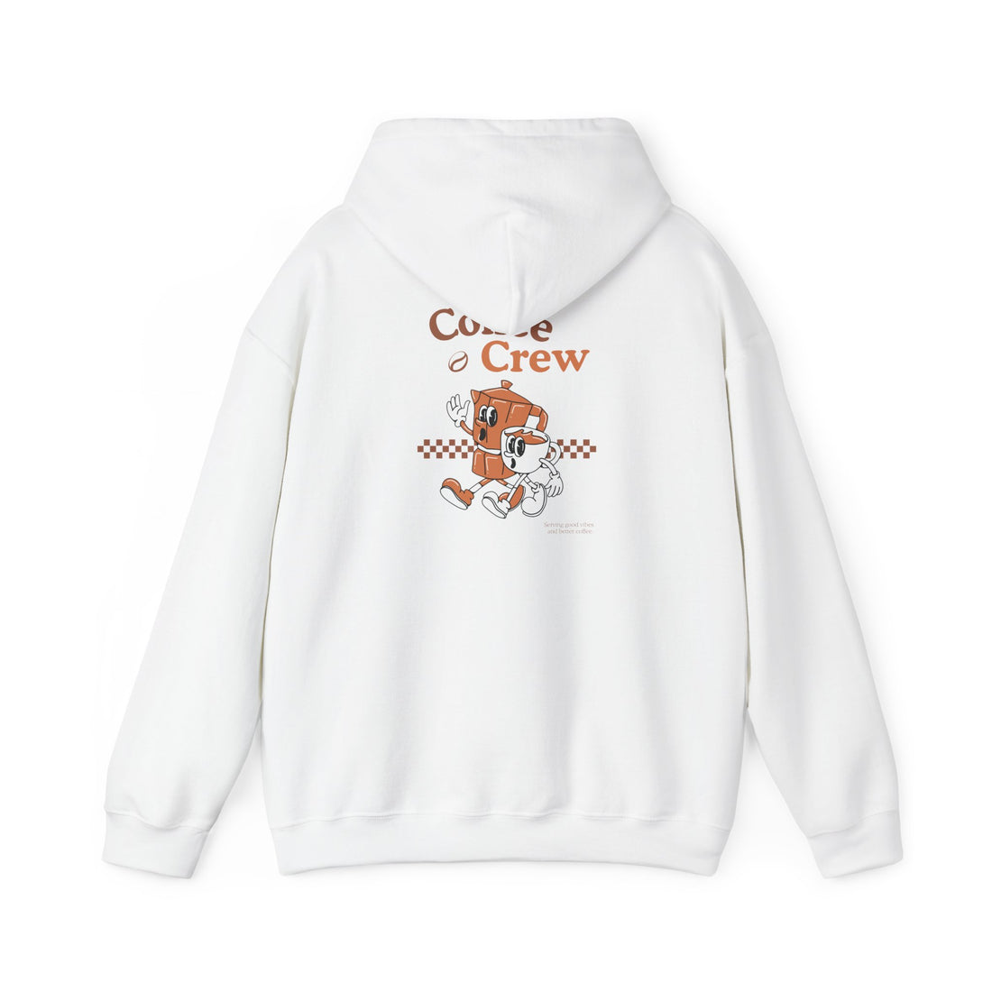 Coffee Crew Hoodie – Retro Running Coffee Cup Graphic Hooded Sweatshirt