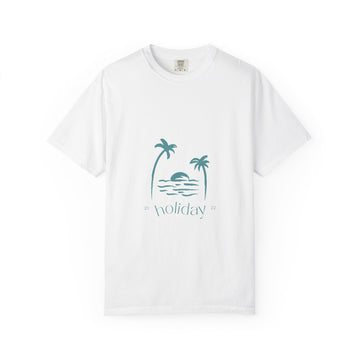 Holiday Palm Beach T-Shirt — Vintage Sunset Tropical Graphic