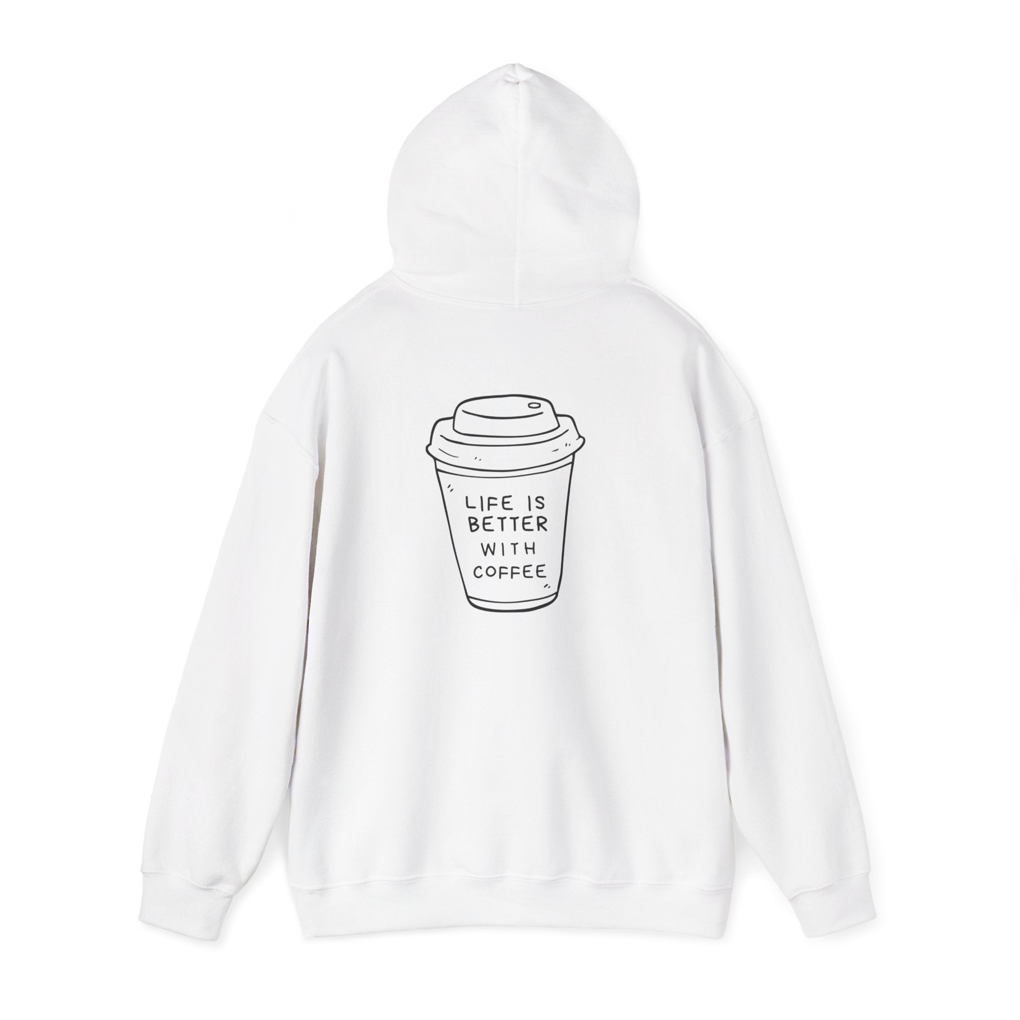 Coffee Lovers Hoodie - "Life Is Better With Coffee" Minimal Graphic Pullover