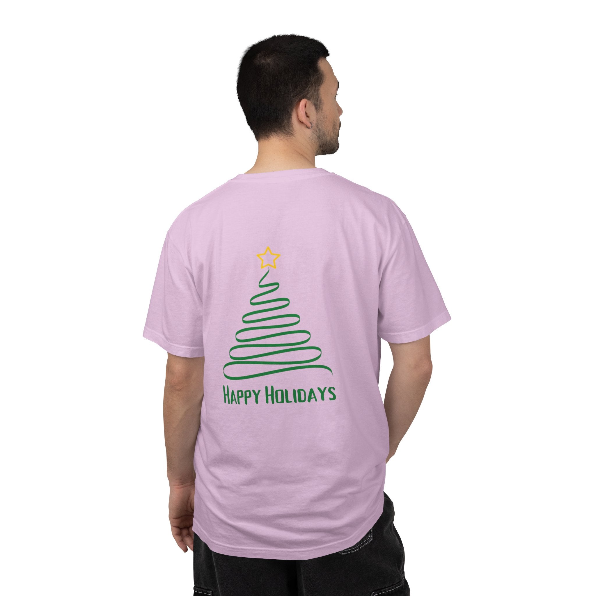 Holiday Spiral Christmas Tree T-Shirt — "Happy Holidays" Minimalist Graphic