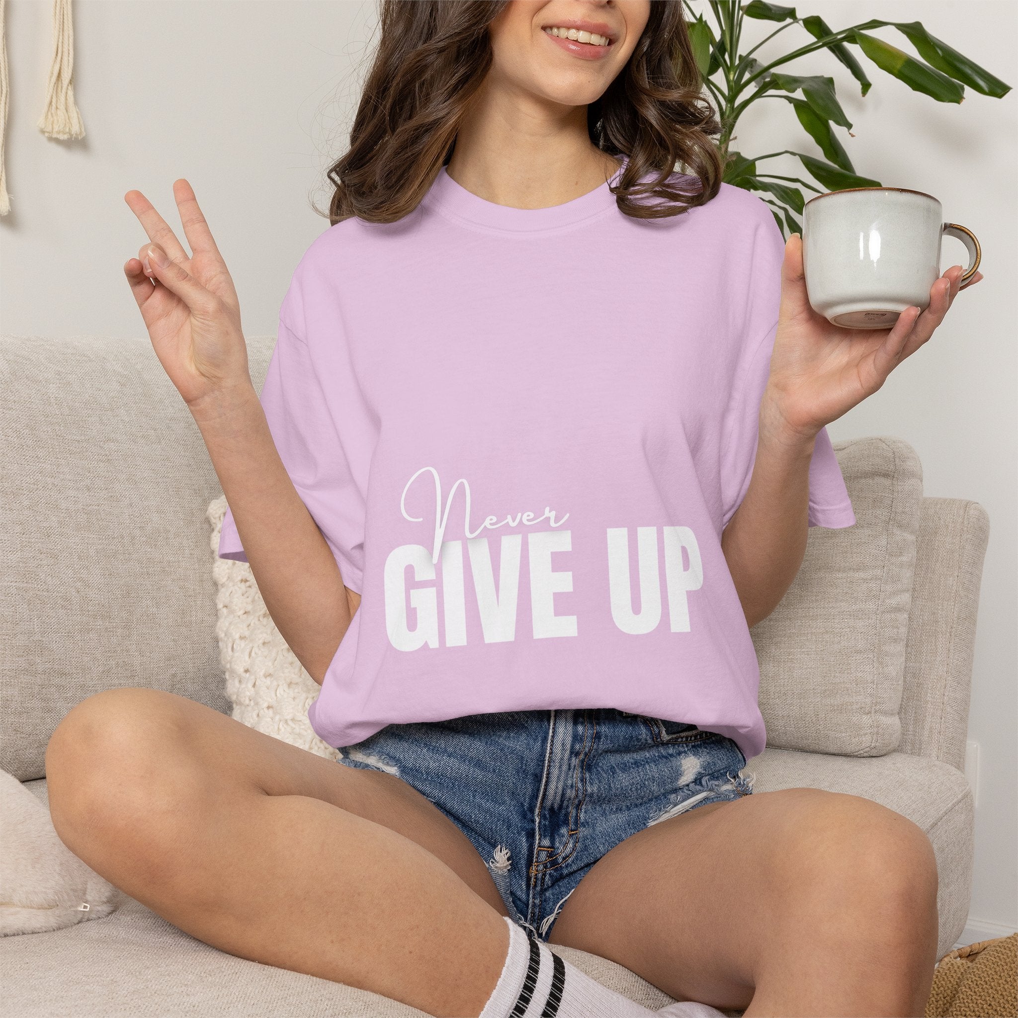 Never Give Up T-Shirt — Motivational Graphic Tee