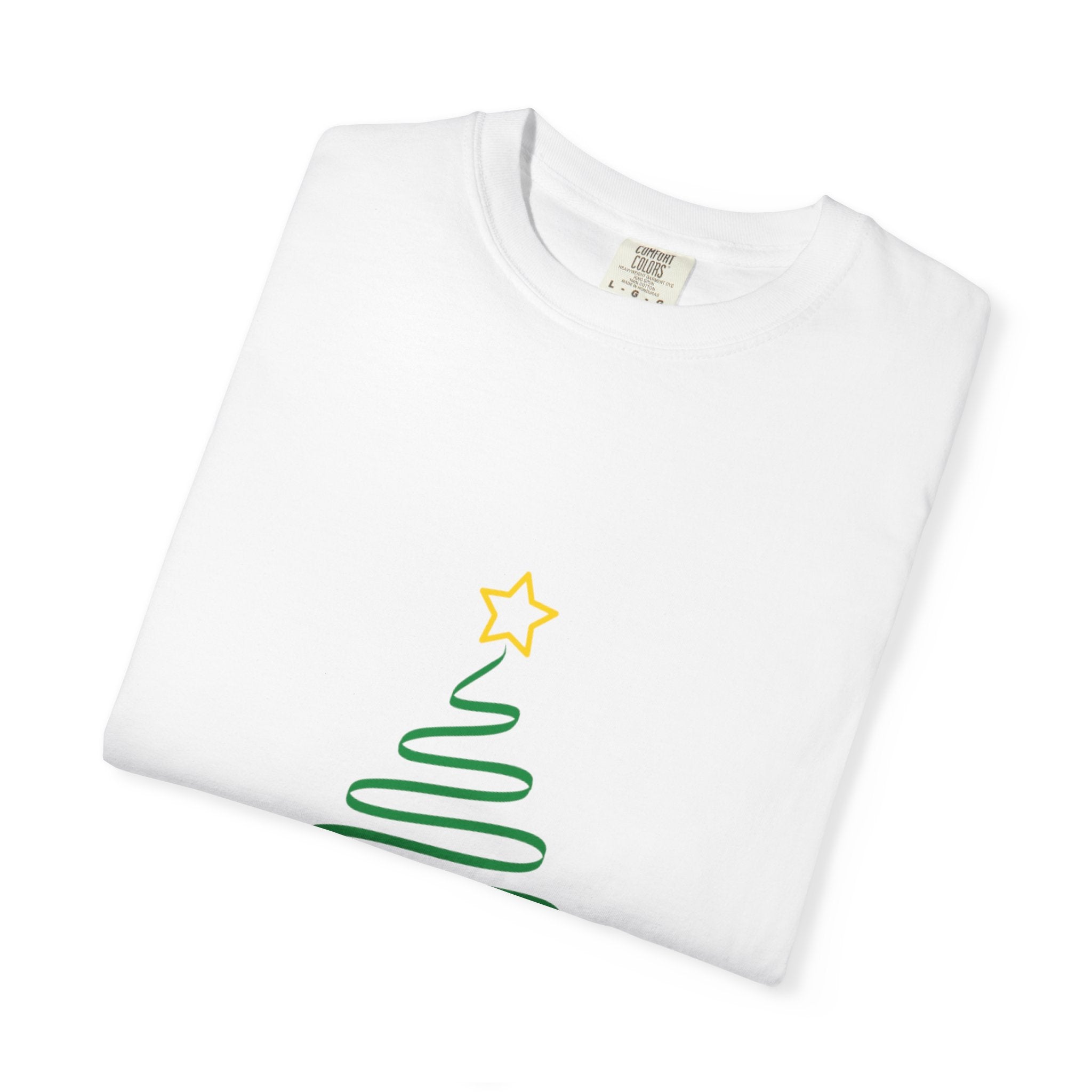 Holiday Spiral Christmas Tree T-Shirt — "Happy Holidays" Minimalist Graphic