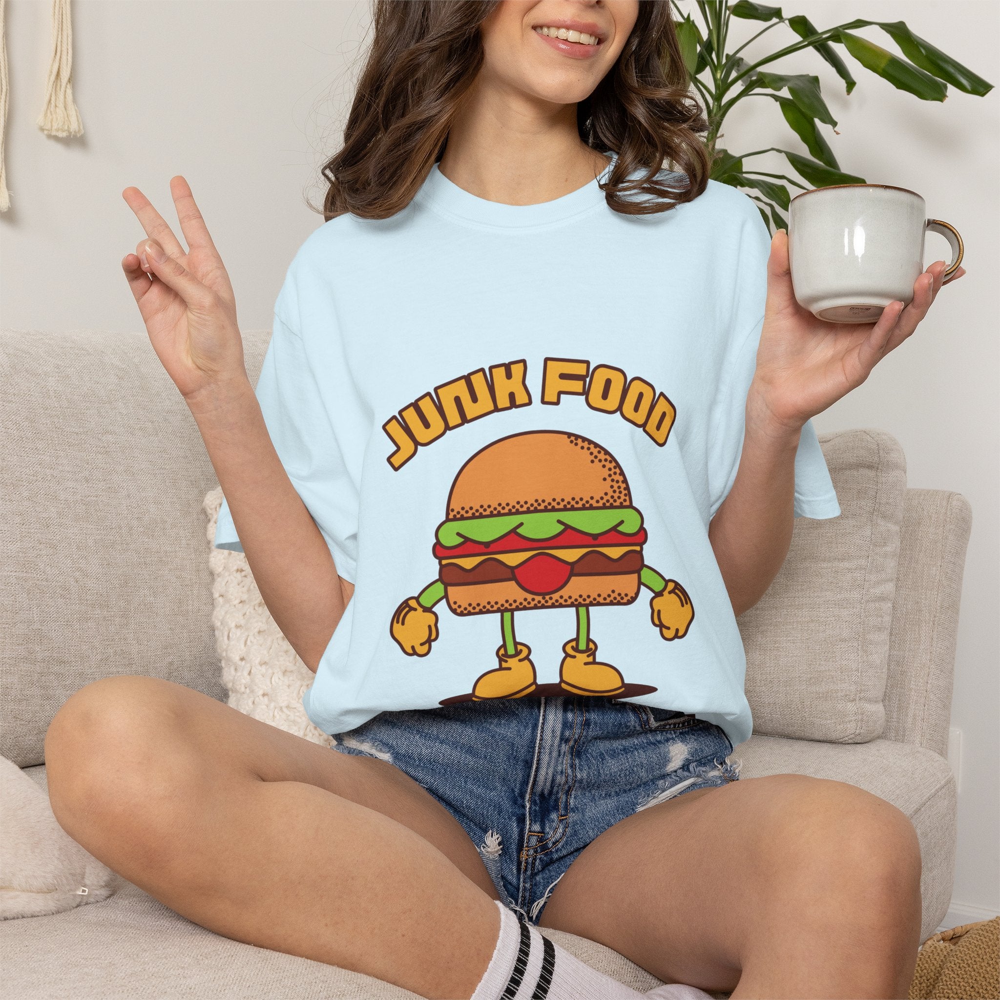 Junk Food Burger T-Shirt — Cute Retro ‘Delicious Taste’ Graphic Tee
