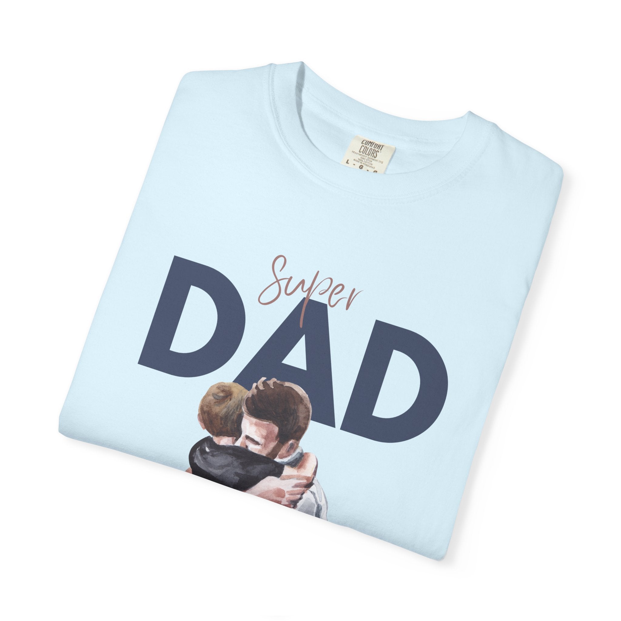 Father & Son Hug T-Shirt — Super Dad Graphic Tee for Father's Day