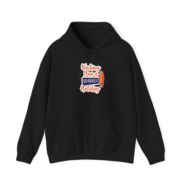 Holiday Surf Hoodie — "Wishing You a Sparkly Holiday" Tropical Christmas Sweatshirt