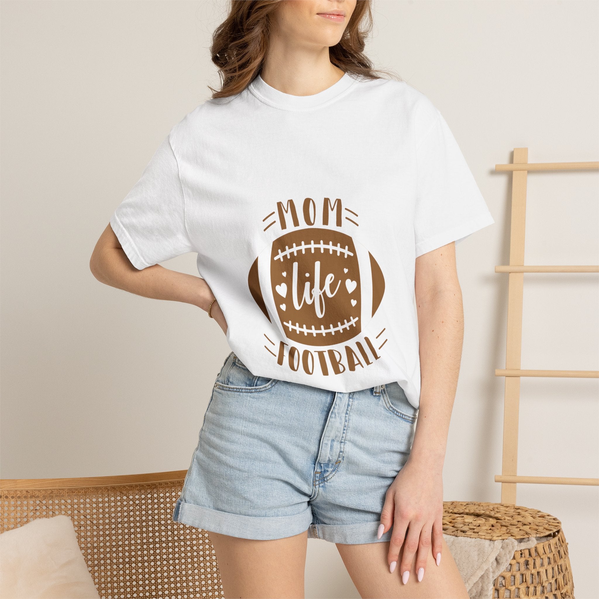 Football Mom T-Shirt - "Mom Life Football" Graphic Tee