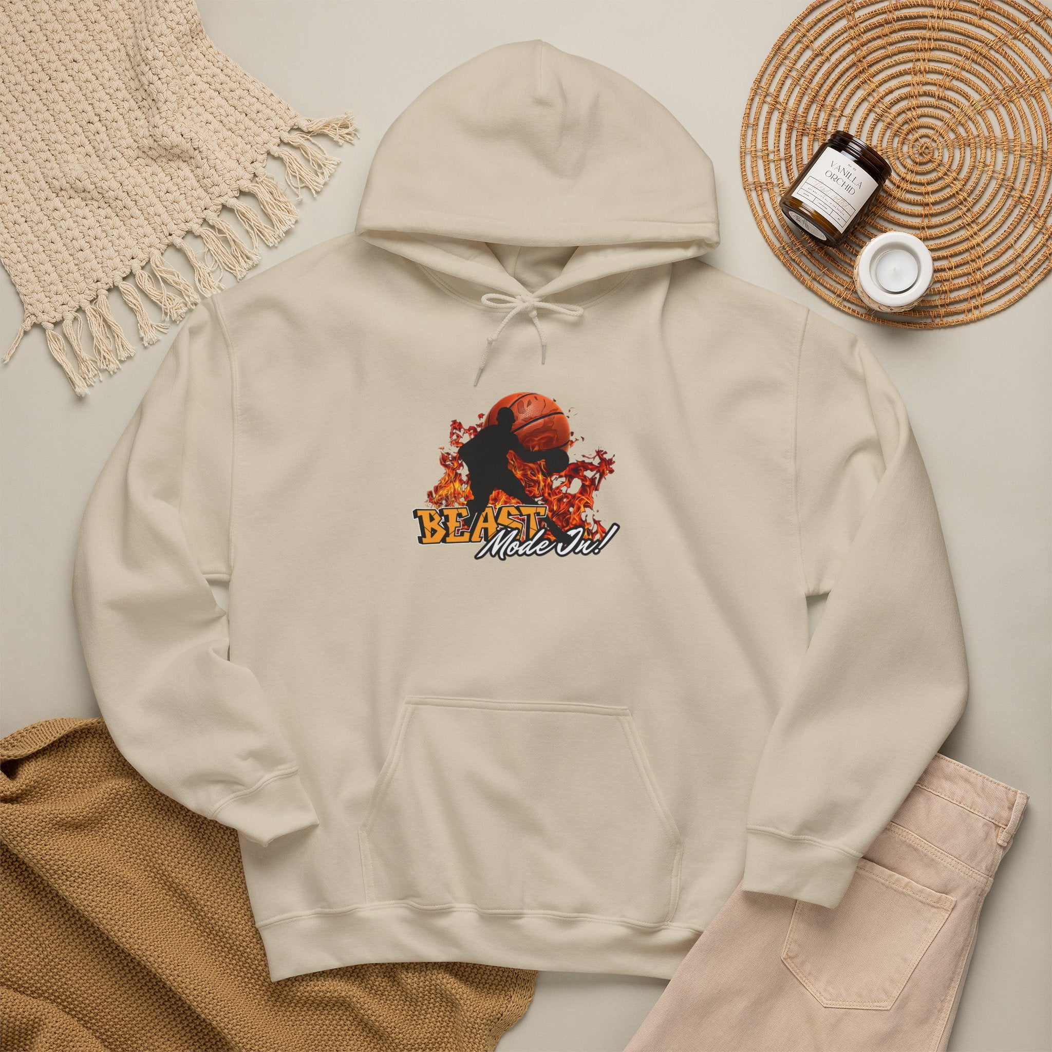 Basketball Beast Mode Hoodie — "Beast Mode On" Graphic Pullover