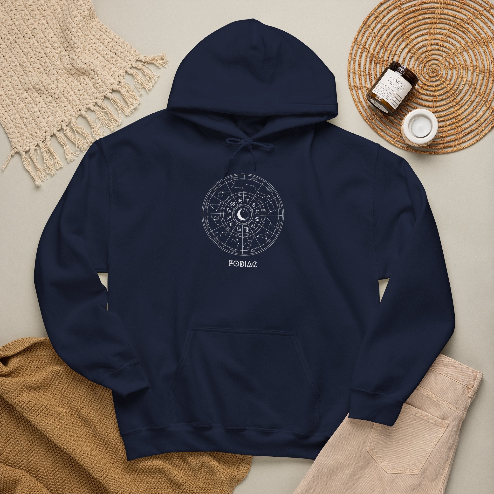 Zodiac Constellation Hoodie - Moon & Star Astrology Graphic Sweatshirt