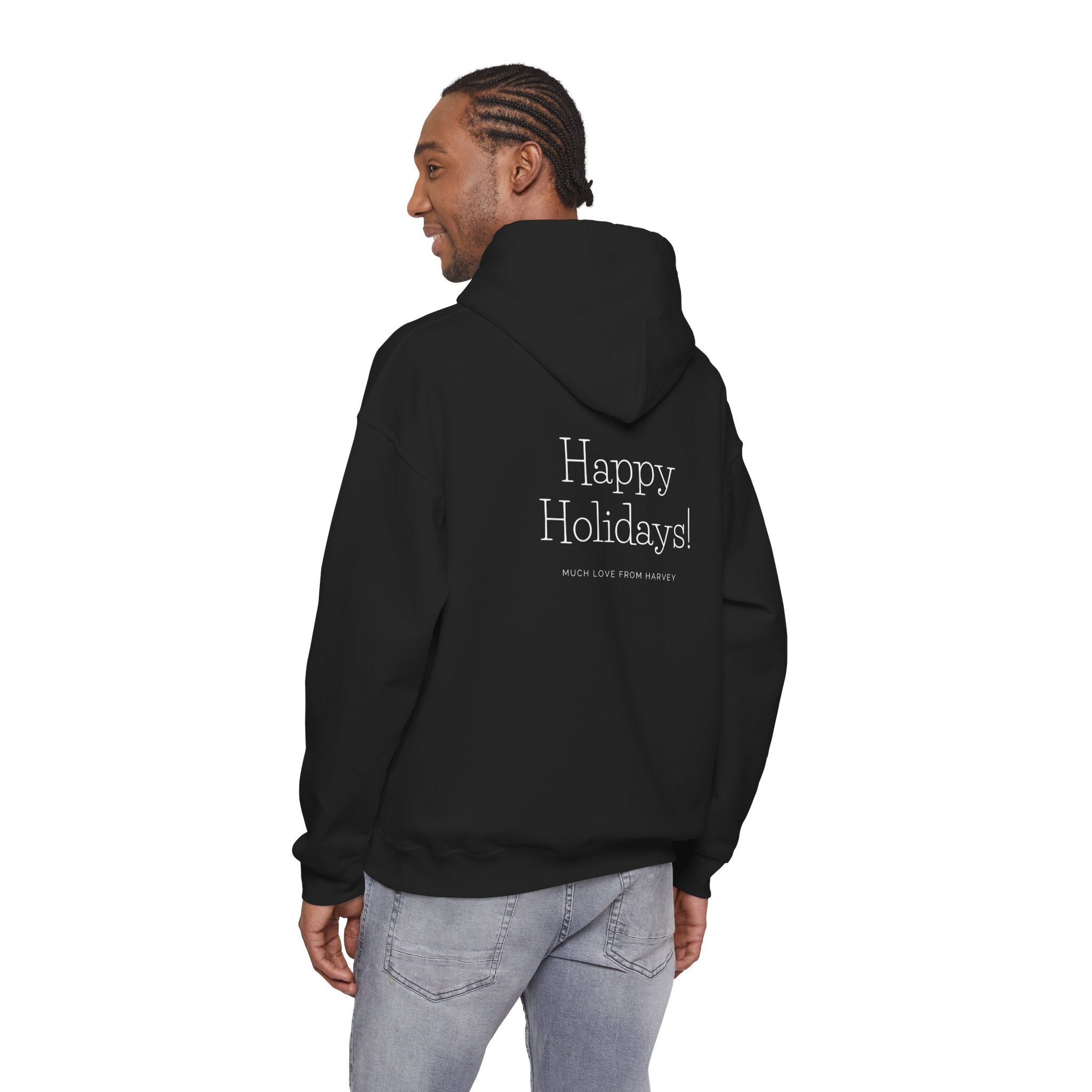 Happy Holidays Hoodie — Minimal Holiday Message Pullover