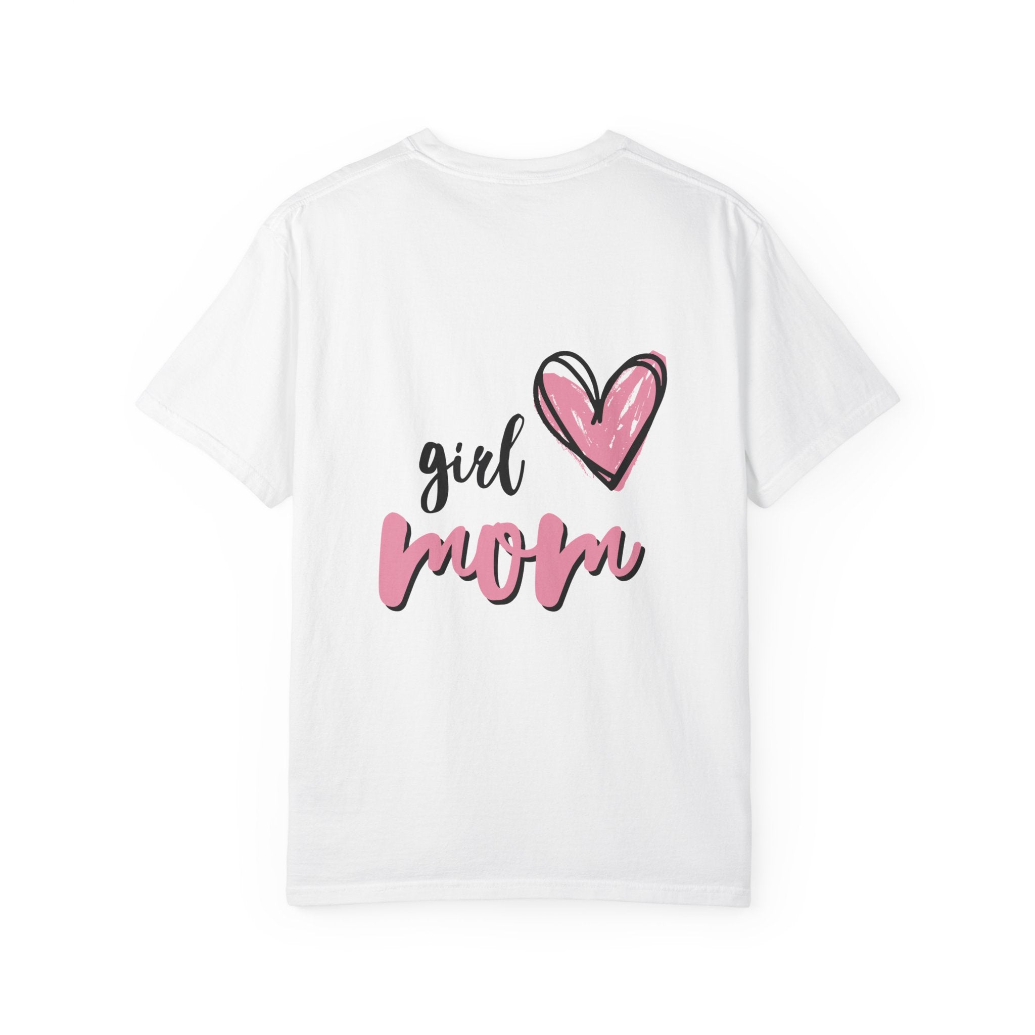 Girl Mom T-Shirt — Pink Heart Mom Shirt for New & Proud Mothers