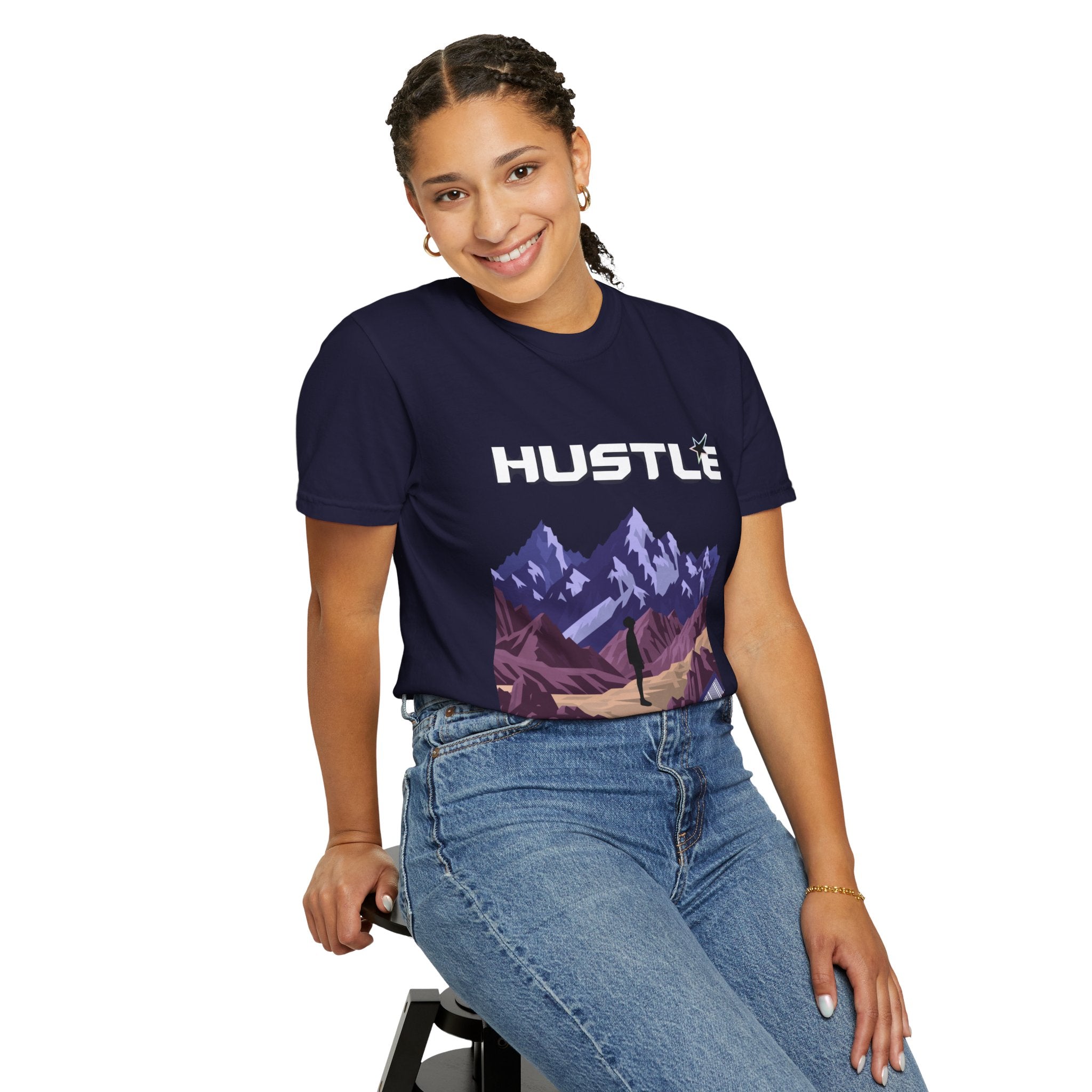 Hustle Mountain T-Shirt — Adventure Motivational Graphic Tee