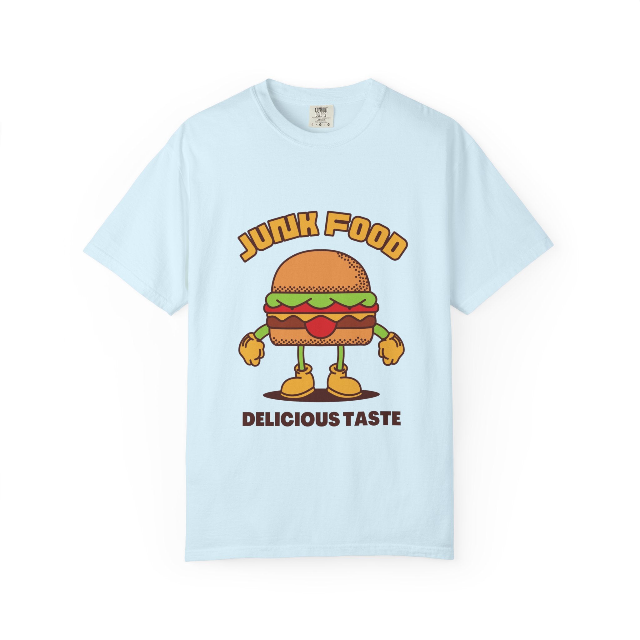 Junk Food Burger T-Shirt — Cute Retro ‘Delicious Taste’ Graphic Tee