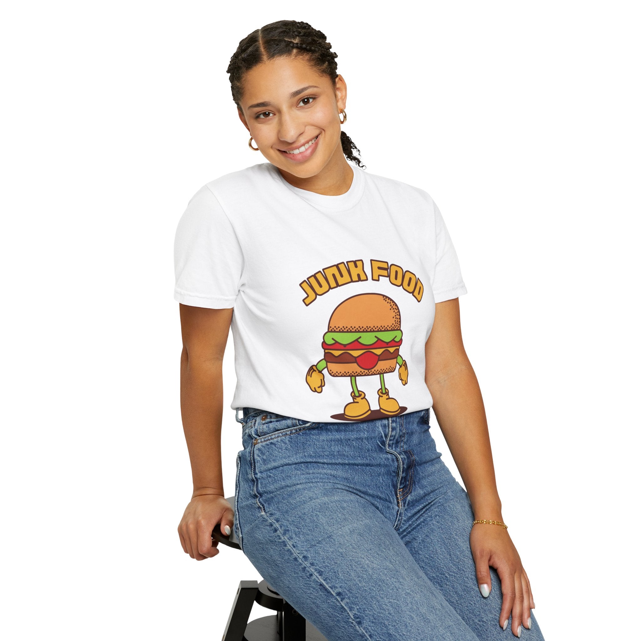 Junk Food Burger T-Shirt — Cute Retro ‘Delicious Taste’ Graphic Tee