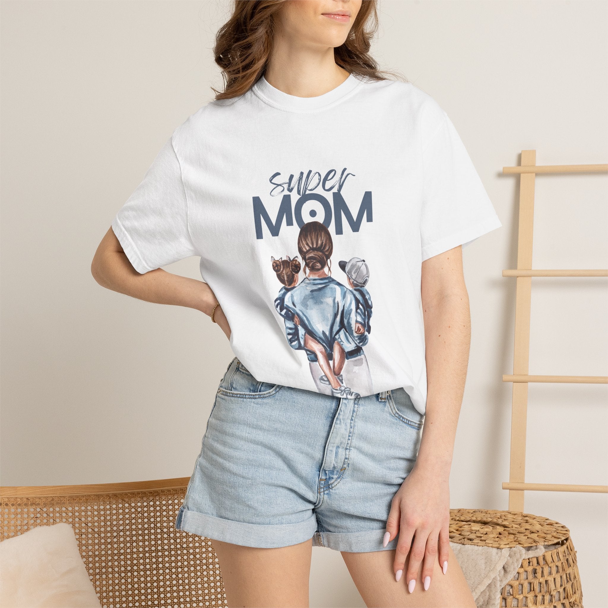 Super Mom T-Shirt — Mom with Kids Graphic Tee | Mother's Day Gift