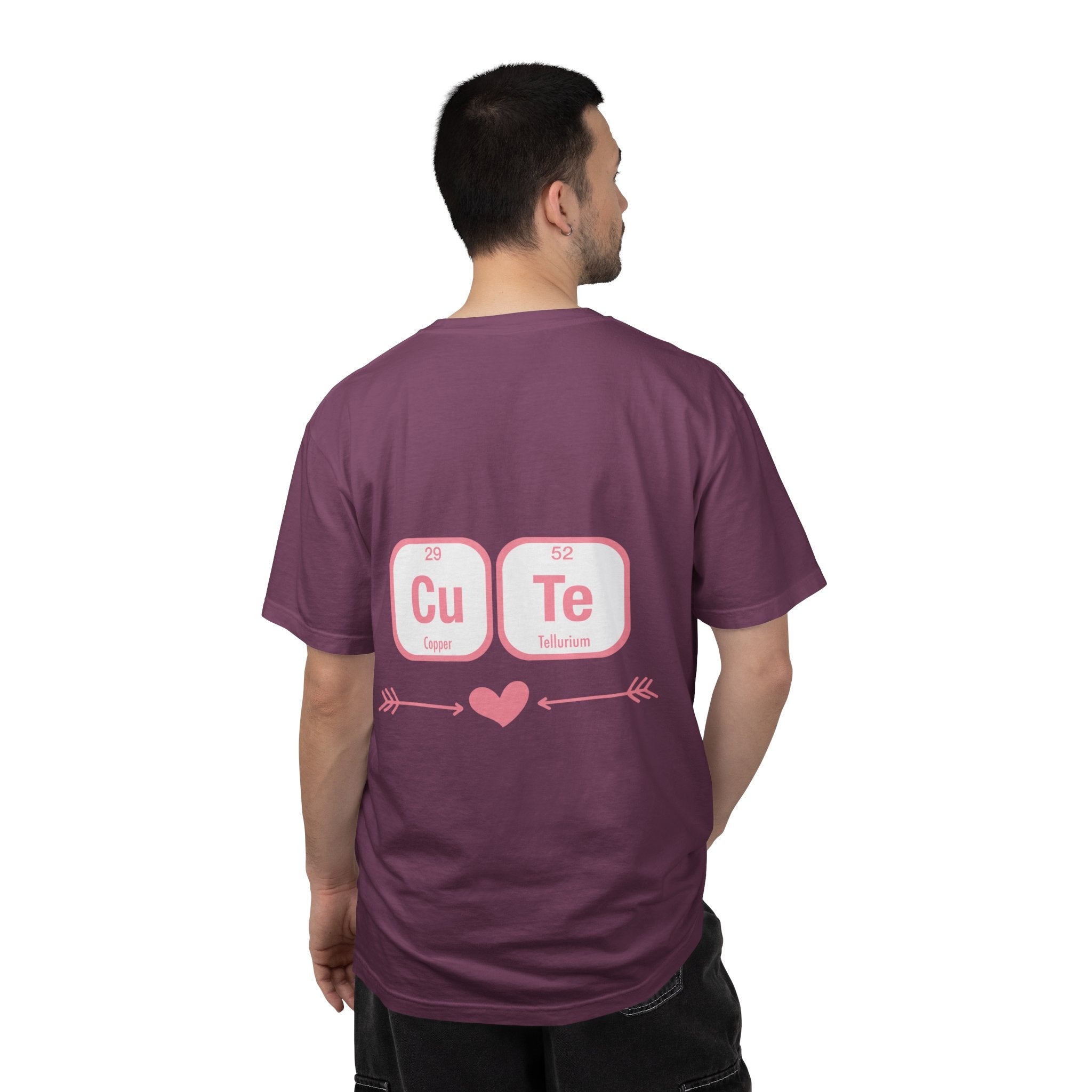 Cute Chemistry Tee — "Cu Te" Element Heart Graphic T-Shirt