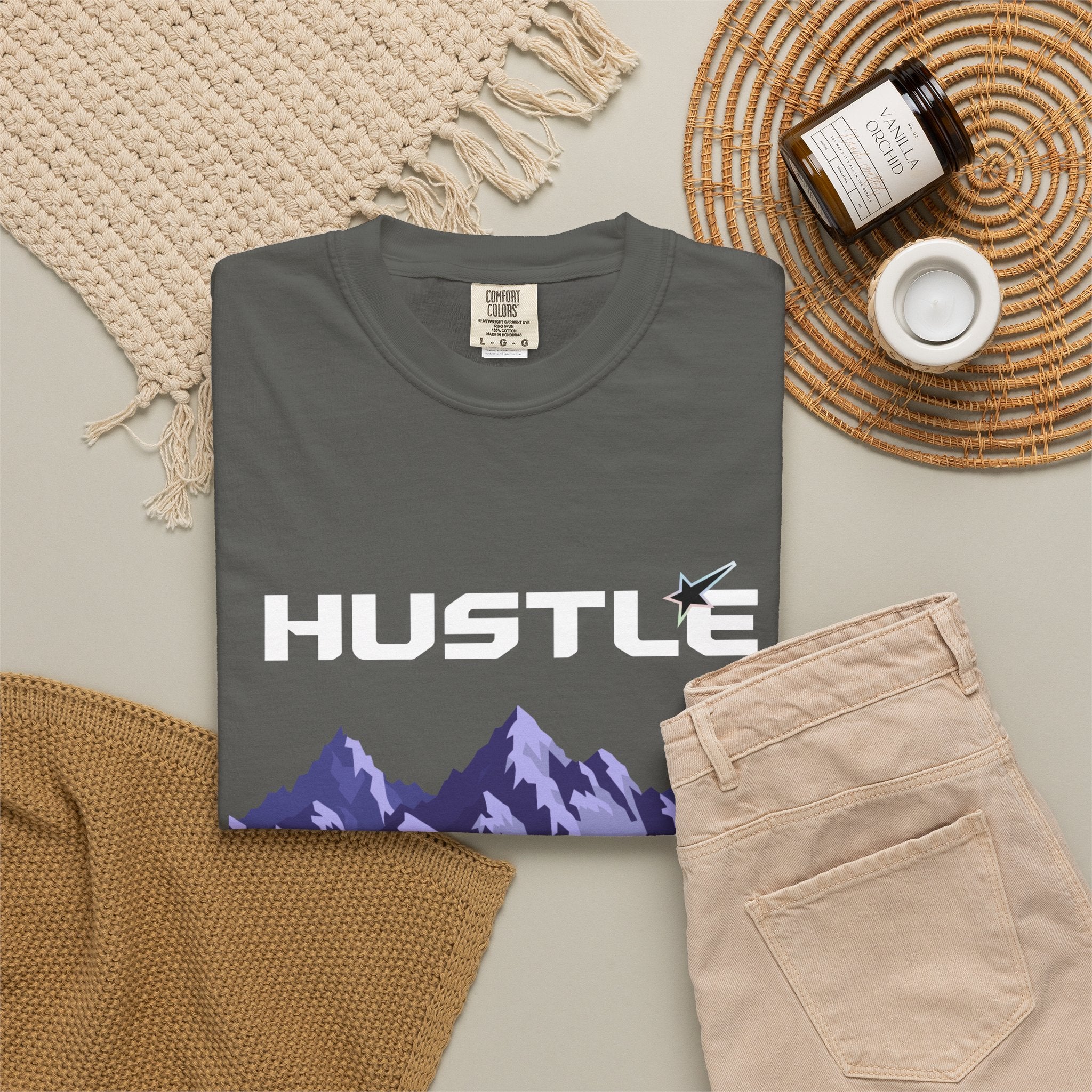 Hustle Mountain T-Shirt — Adventure Motivational Graphic Tee