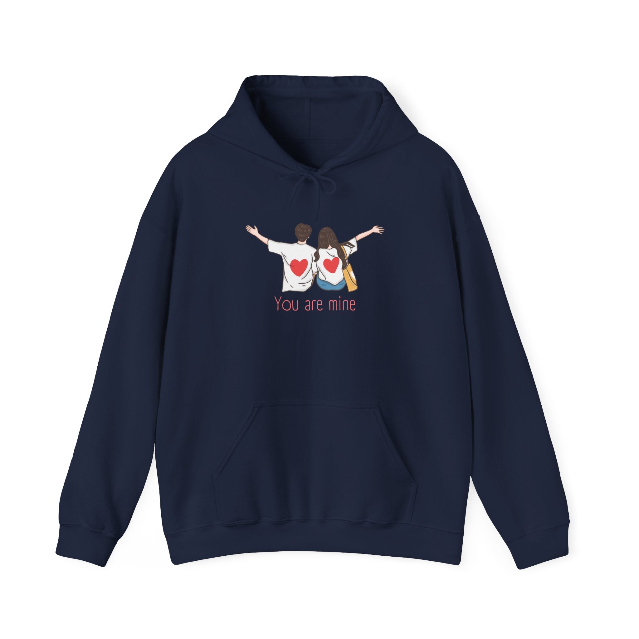 Cute Couples Hoodie — "You Are Mine" Matching Heart Back Design