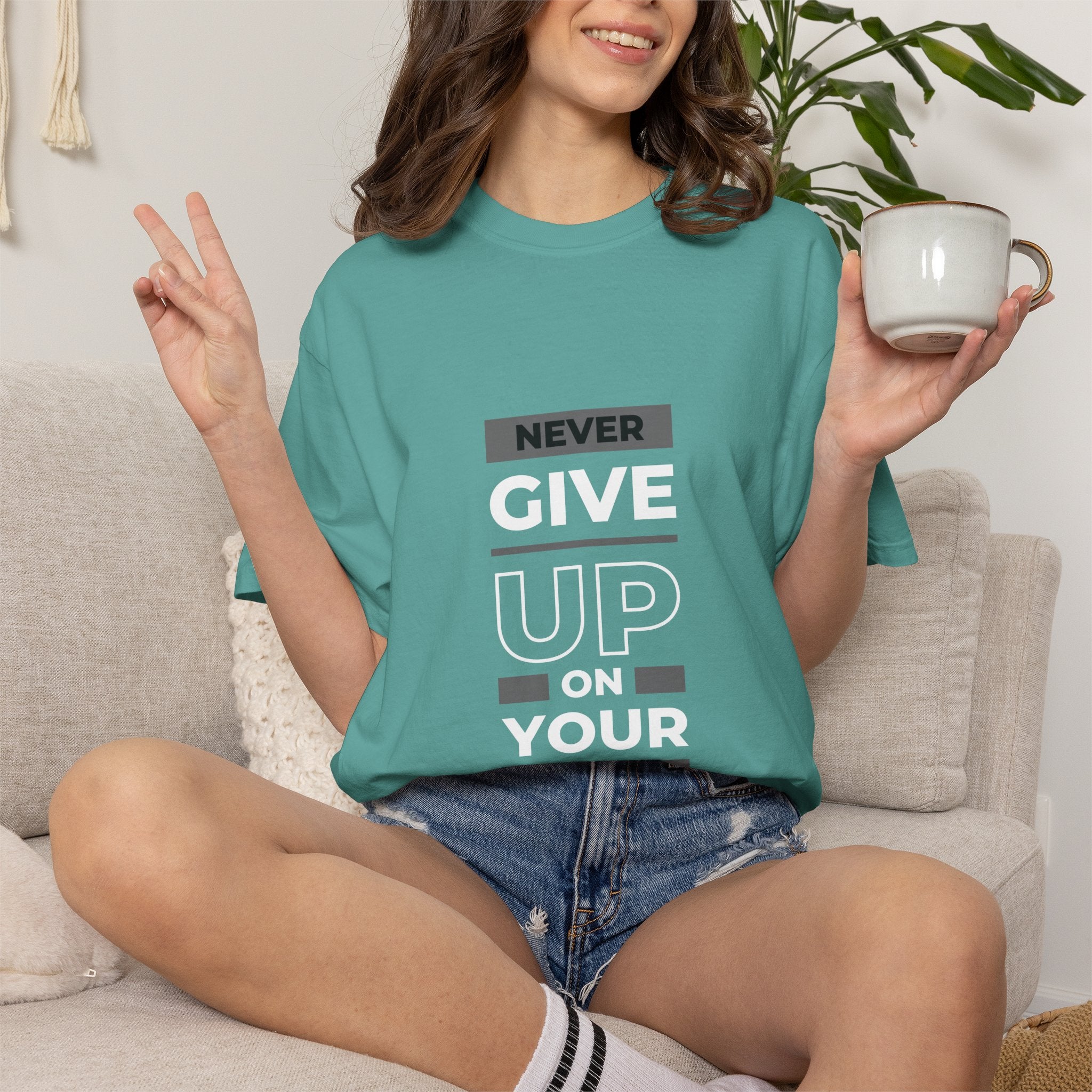Never Give Up On Your Dreams T-Shirt — Motivational Graphic Tee