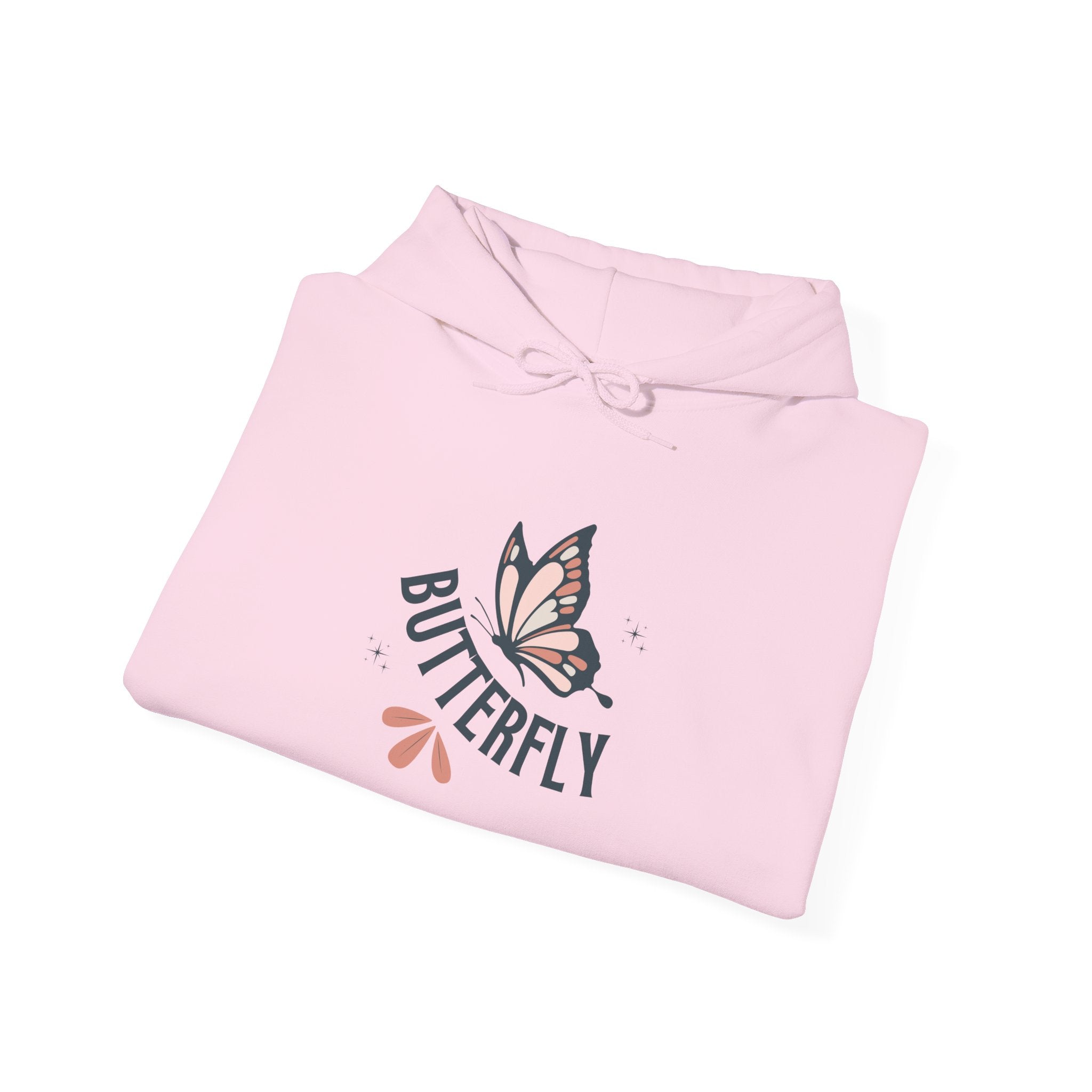 Butterfly Hoodie — Floral Pink Butterfly Graphic Pullover