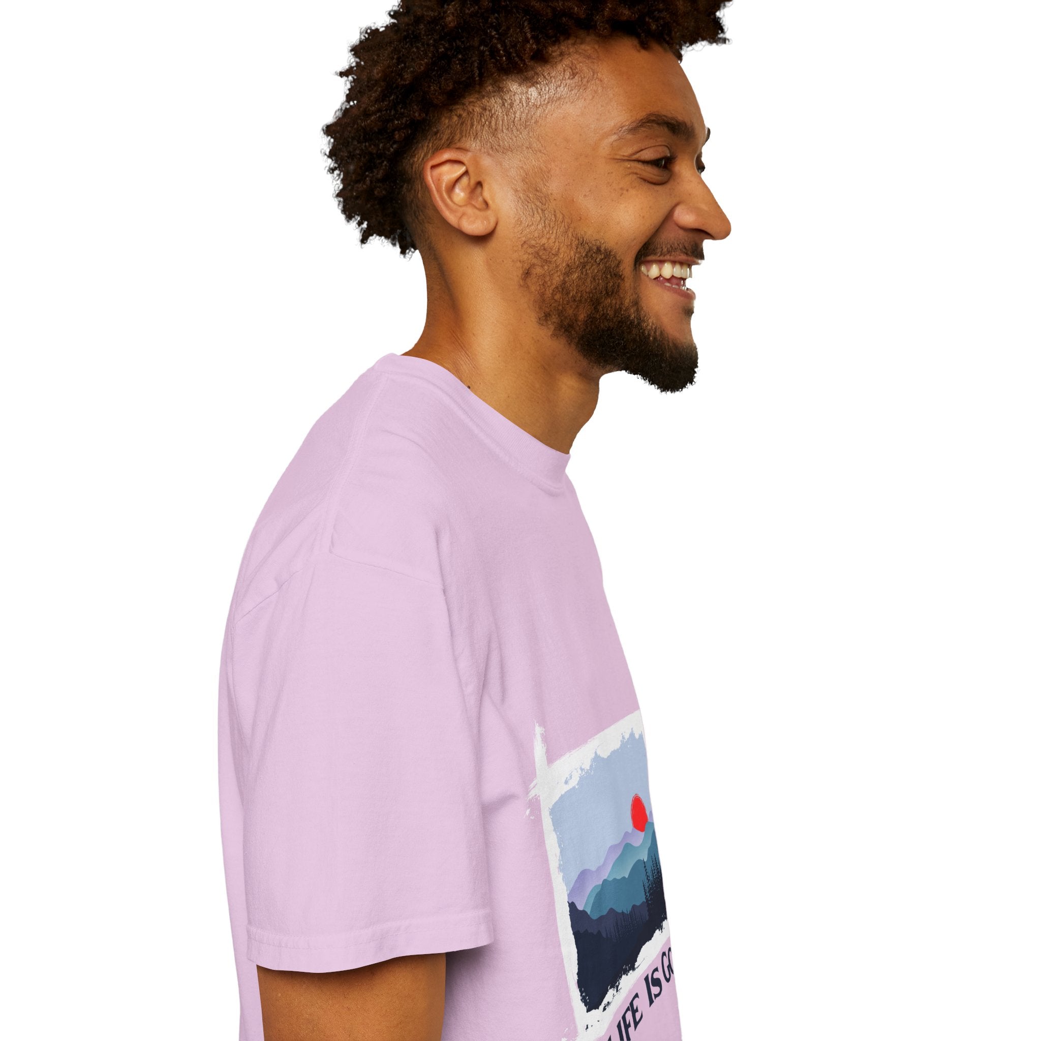 Life Is Good Mountain T-Shirt — Scenic Sunrise Graphic Tee