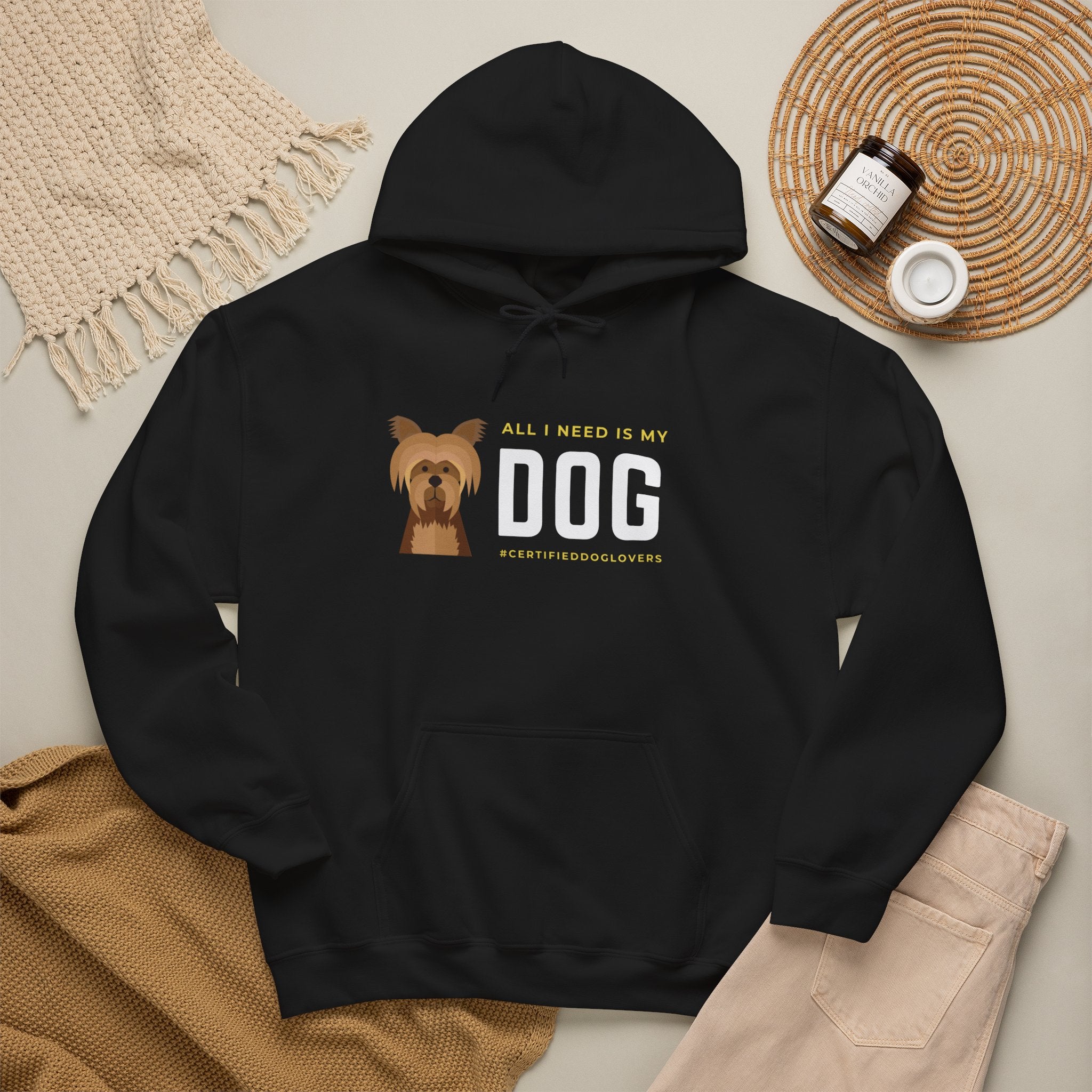 Dog Lover Hoodie - "All I Need Is My Dog" Graphic Sweatshirt