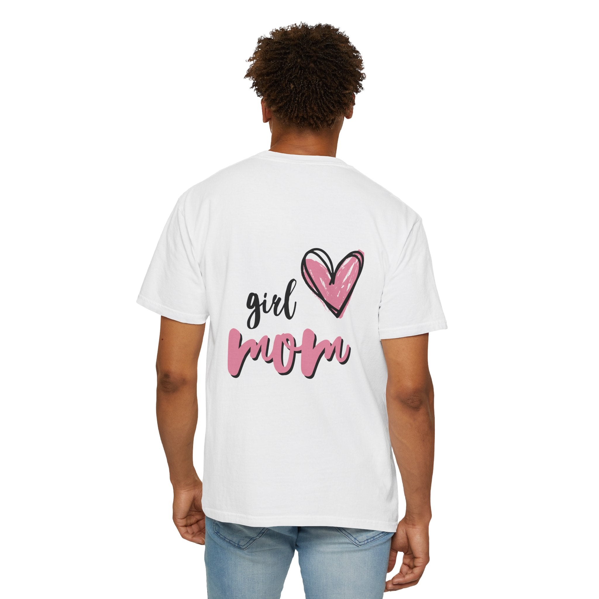 Girl Mom T-Shirt — Pink Heart Mom Shirt for New & Proud Mothers