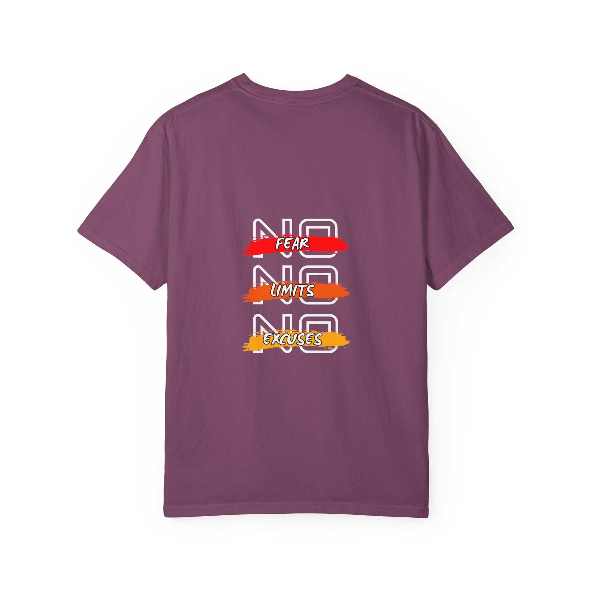 T-Shirt — "No Fear, No Limits, No Excuses" Motivational Graphic Tee
