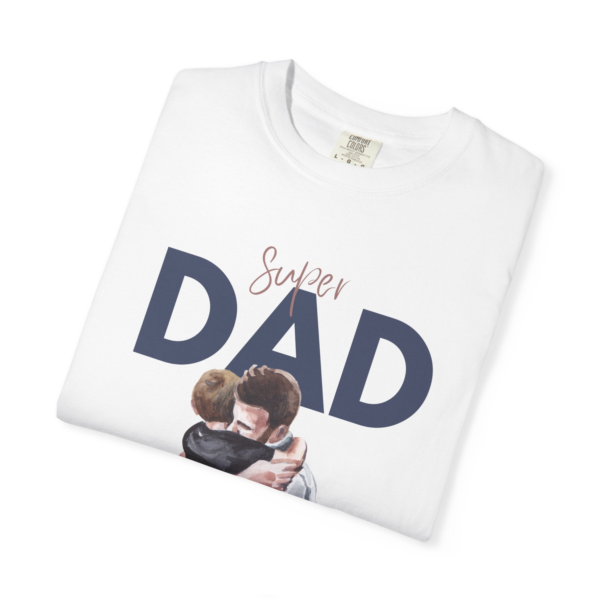 Father & Son Hug T-Shirt — Super Dad Graphic Tee for Father's Day