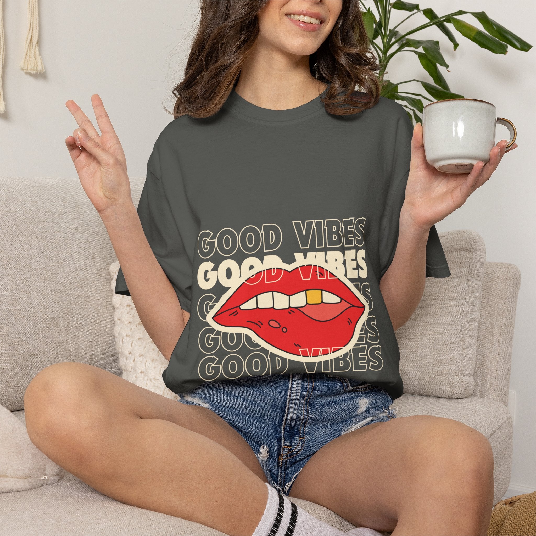 Good Vibes Lip Graphic T-Shirt