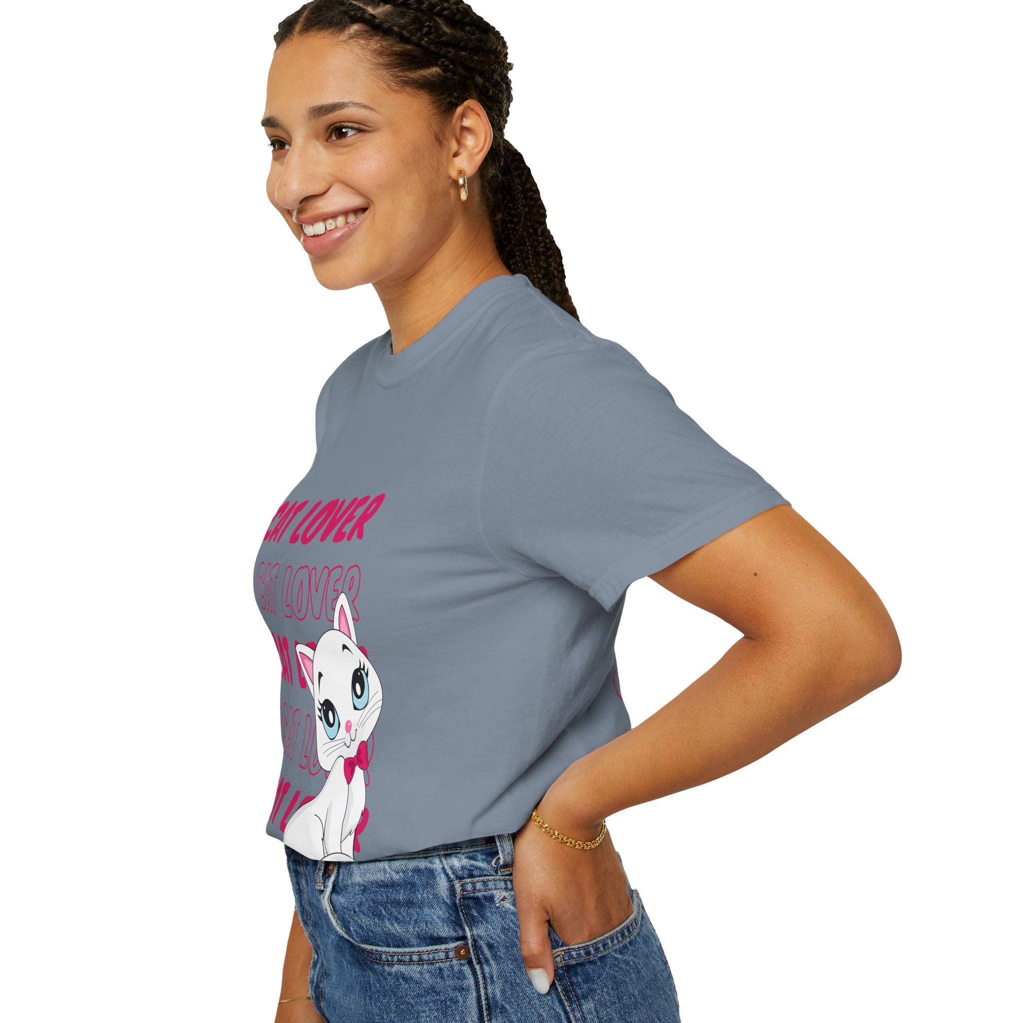 Cat Lover T-Shirt — Cute White Kitten Graphic Tee for Cat Moms & Fans