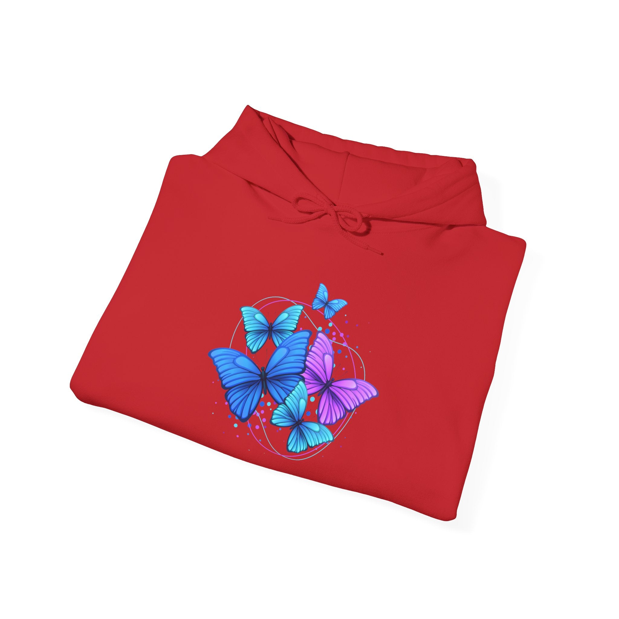Butterfly Cluster Hoodie – Blue & Purple Butterfly Graphic Sweatshirt