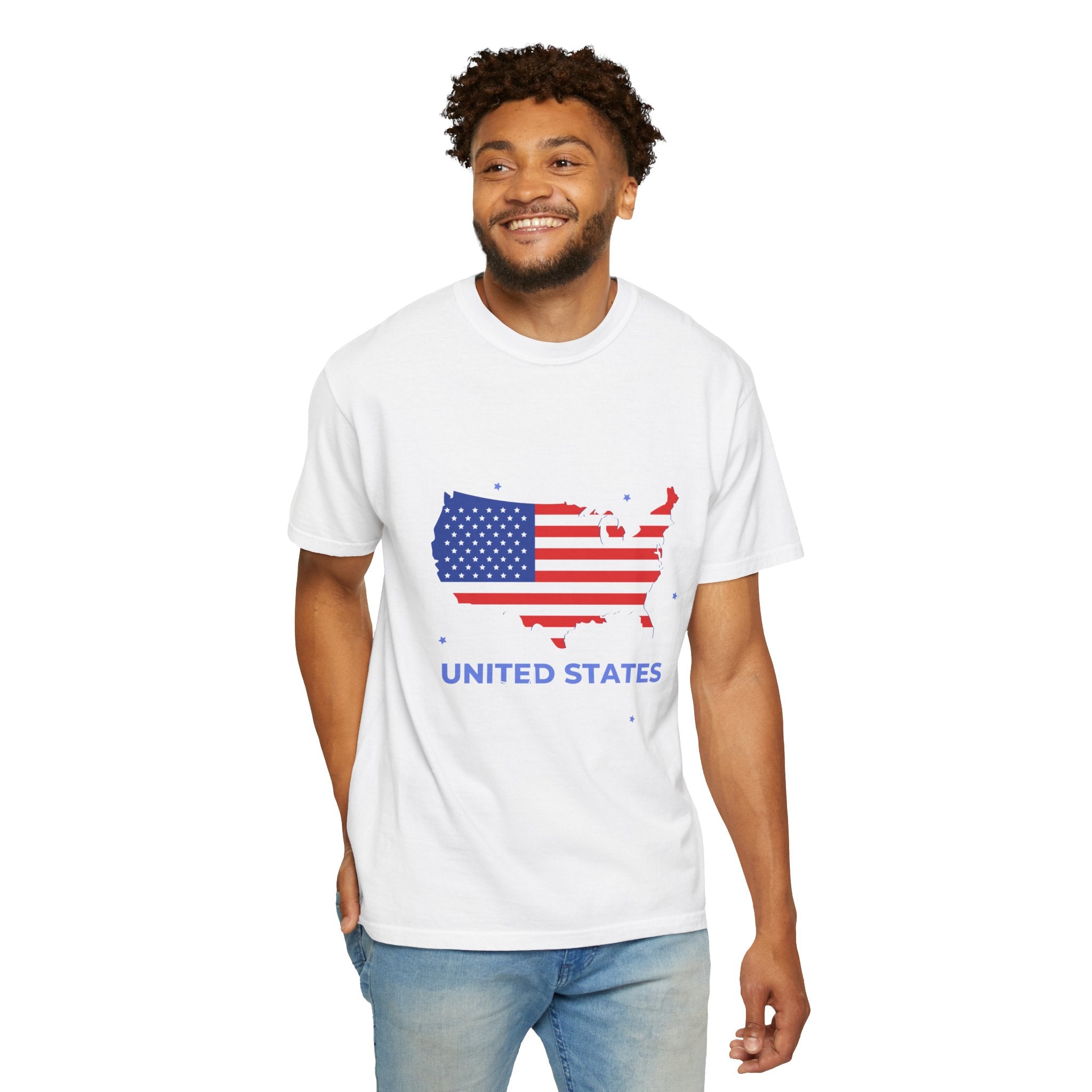 United States Flag Map T-Shirt — Patriotic USA Graphic Tee for 4th of July