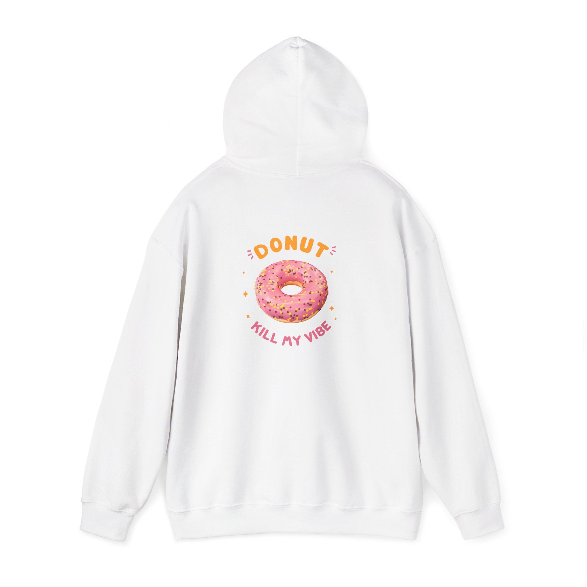 Donut Kill My Vibe Hoodie — Cute Pink Sprinkle Doughnut Graphic Pullover