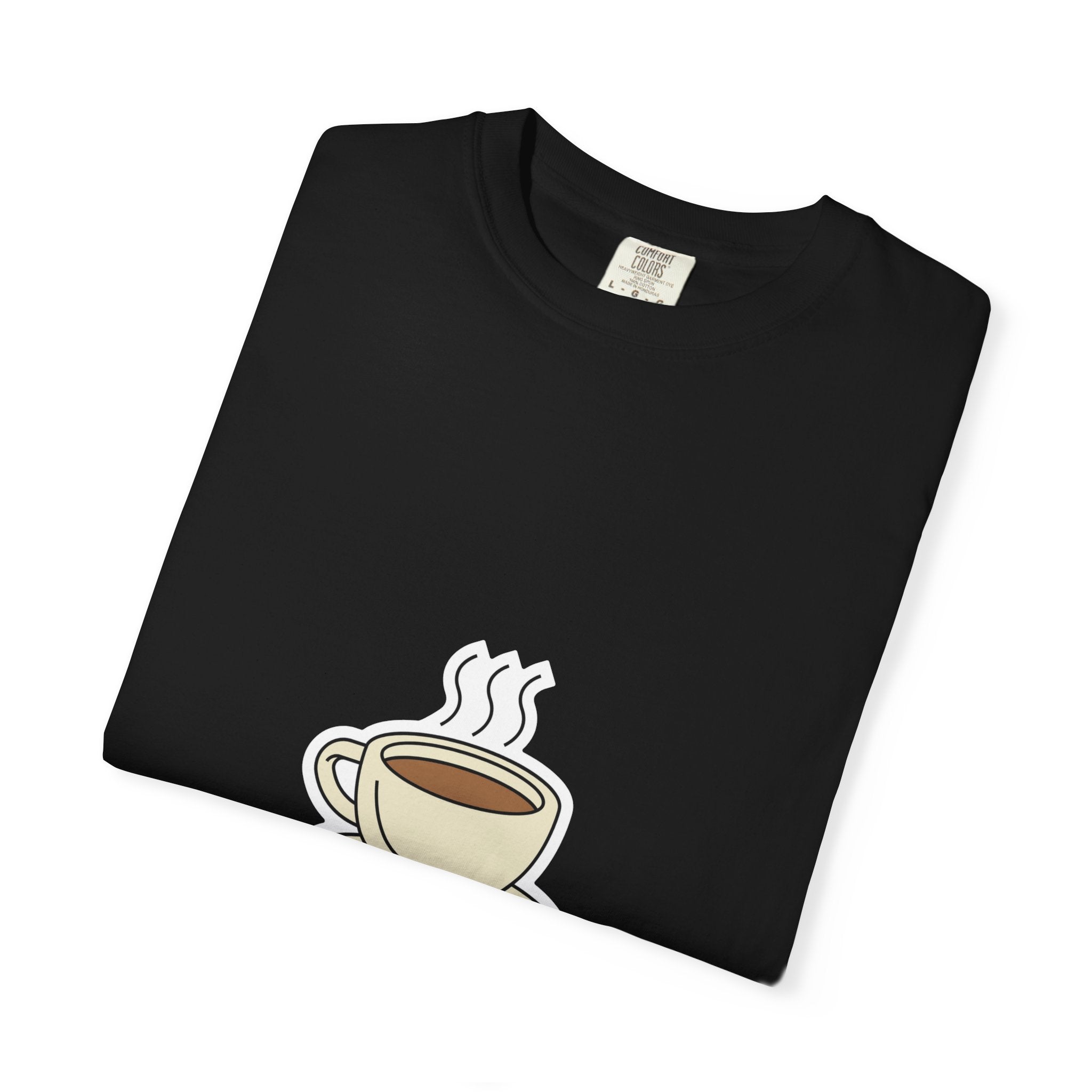 Coffee Lover T-Shirt — Cute Steaming Cup Graphic Tee for Coffee Fans